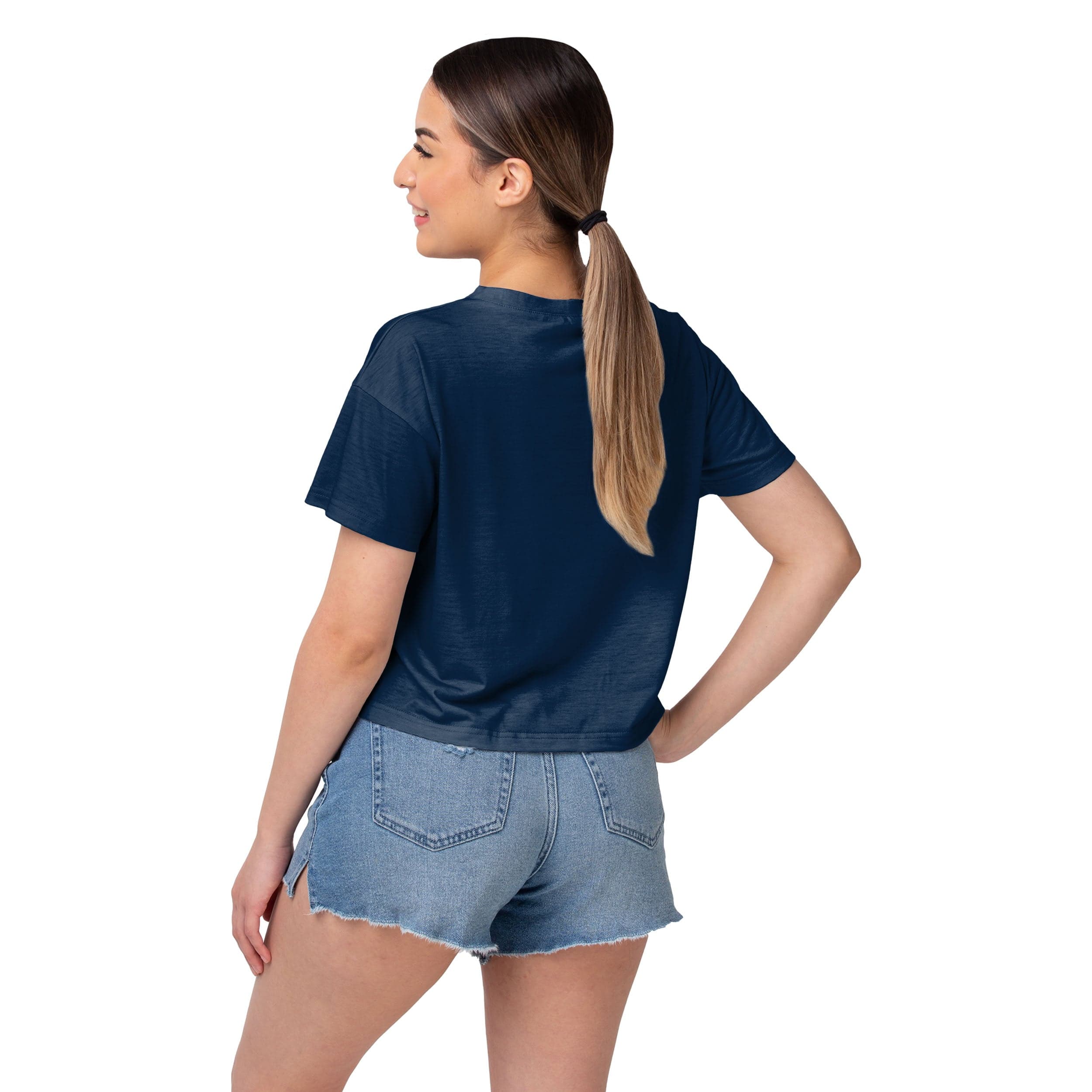 Denver Broncos NFL Womens Alternate Team Color Crop Top - Image 2