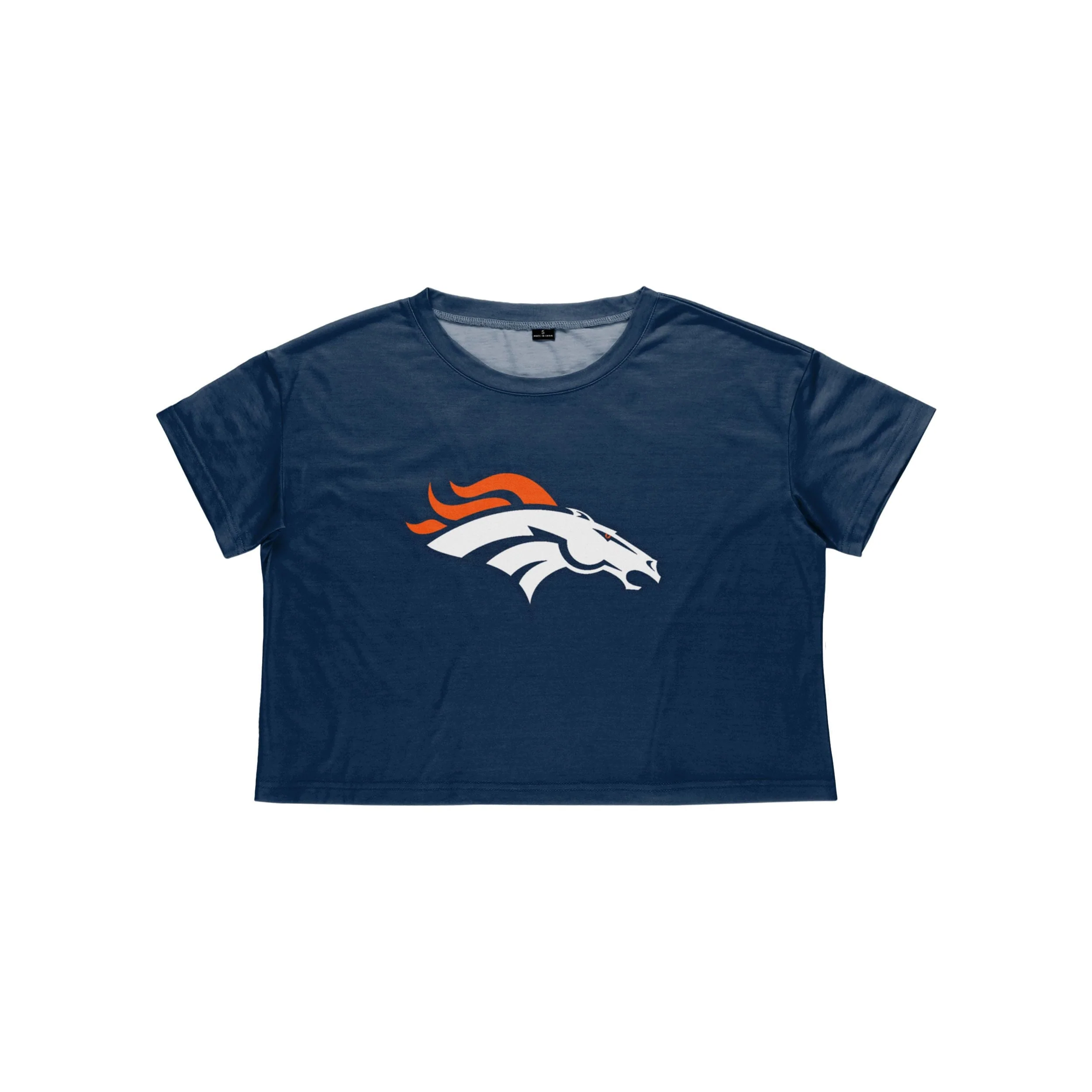Denver Broncos NFL Womens Alternate Team Color Crop Top - Image 3