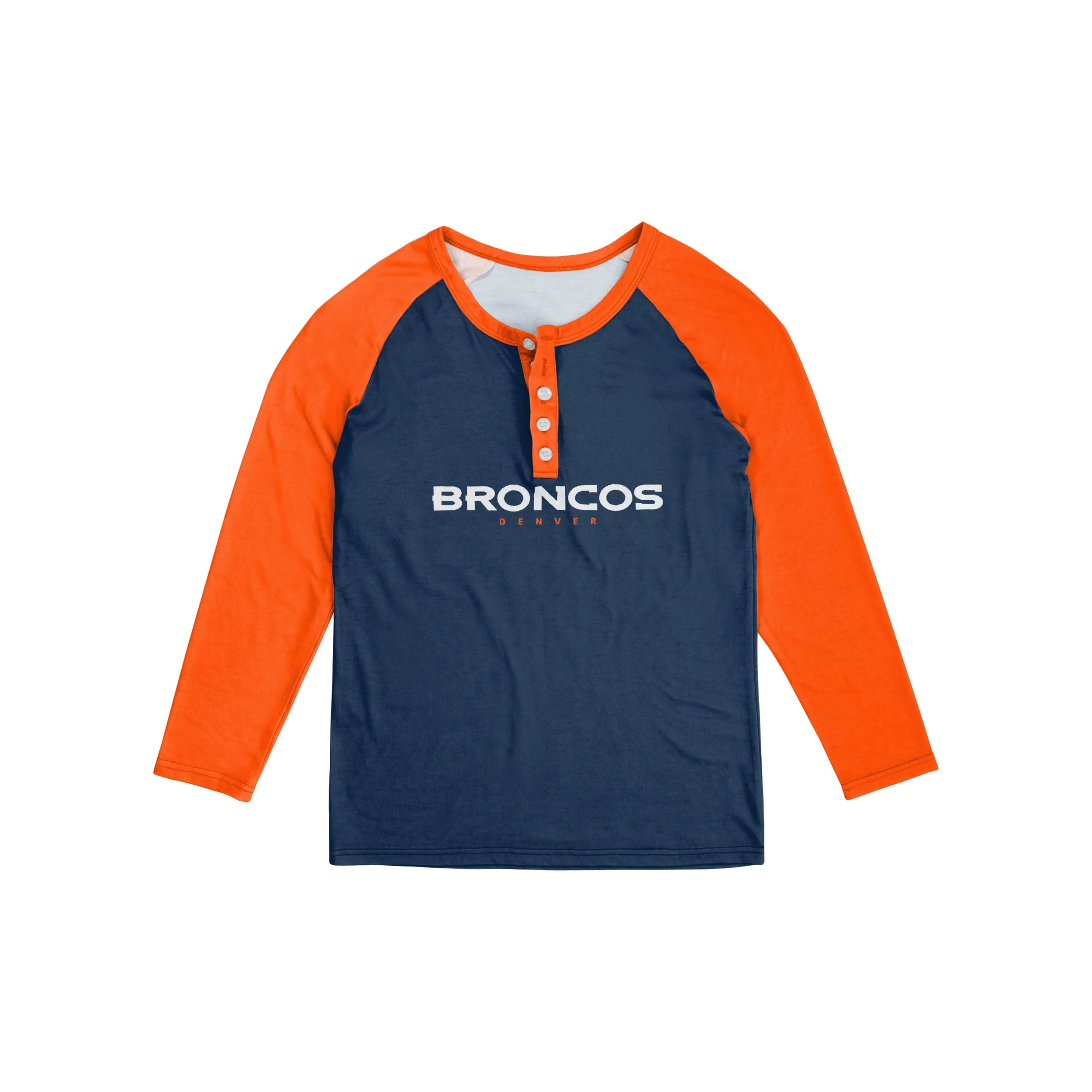 Denver Broncos NFL Womens Big Wordmark Long Sleeve Henley - Image 3