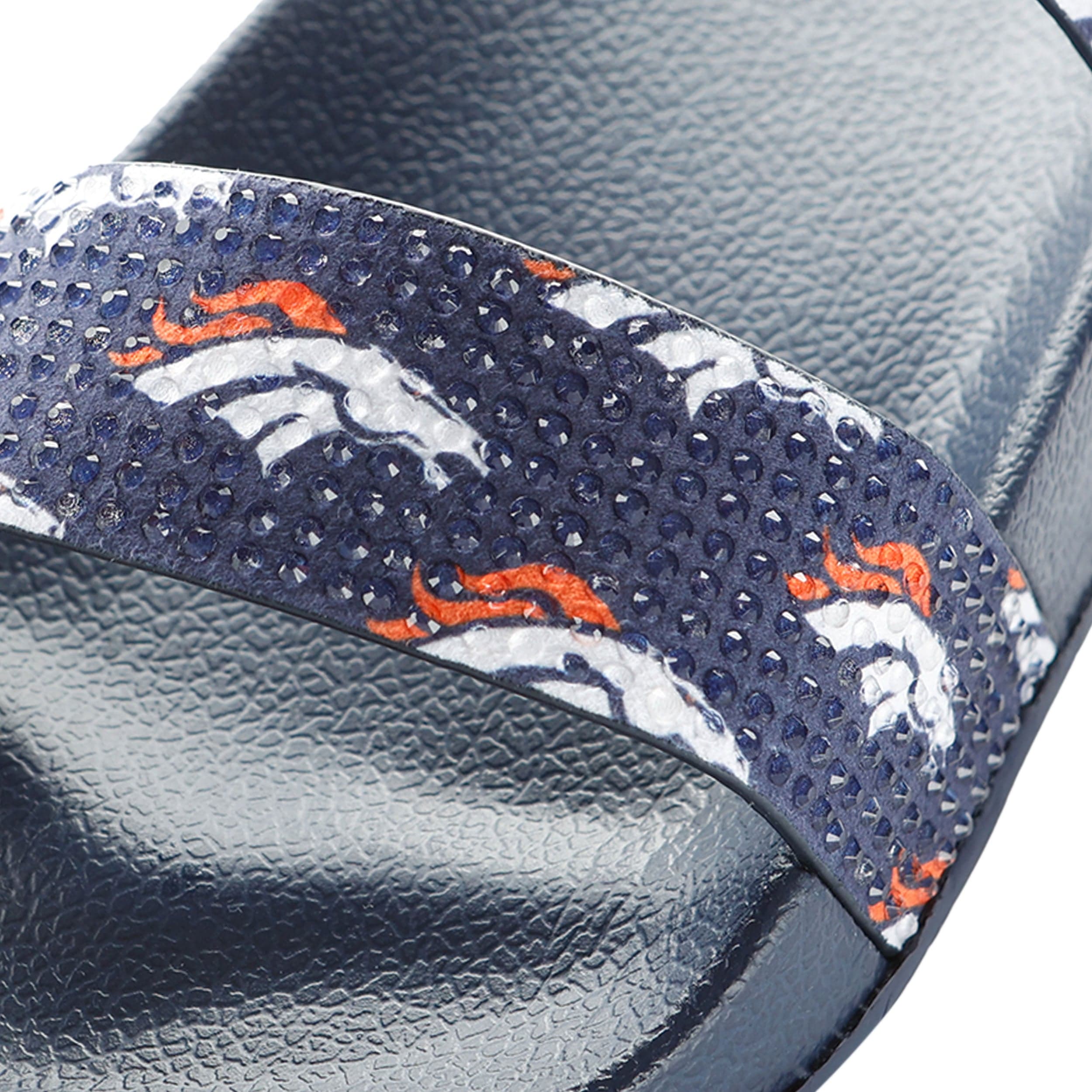 Denver Broncos NFL Womens Double Strap Shimmer Sandal - Image 2