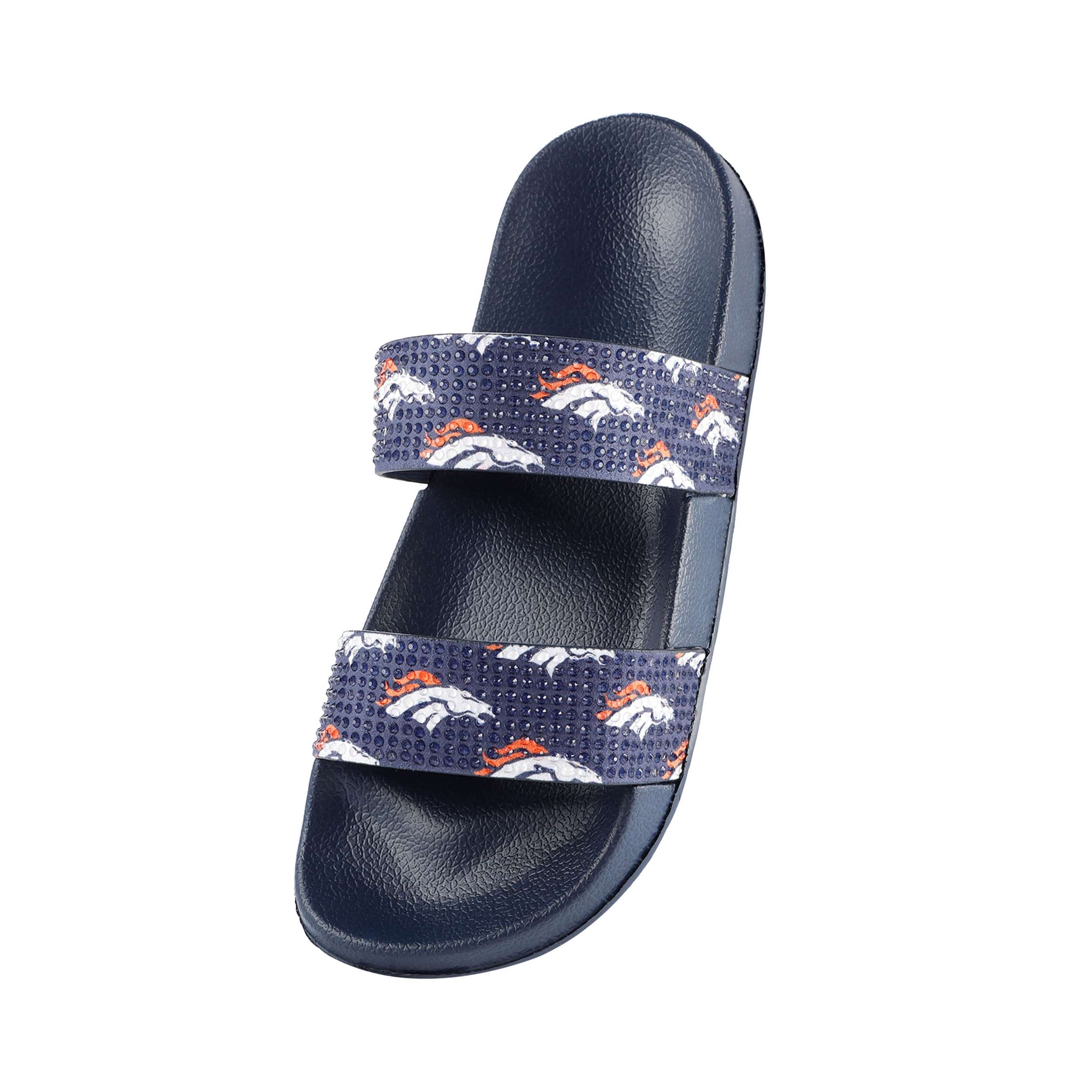 Denver Broncos NFL Womens Double Strap Shimmer Sandal - Image 3