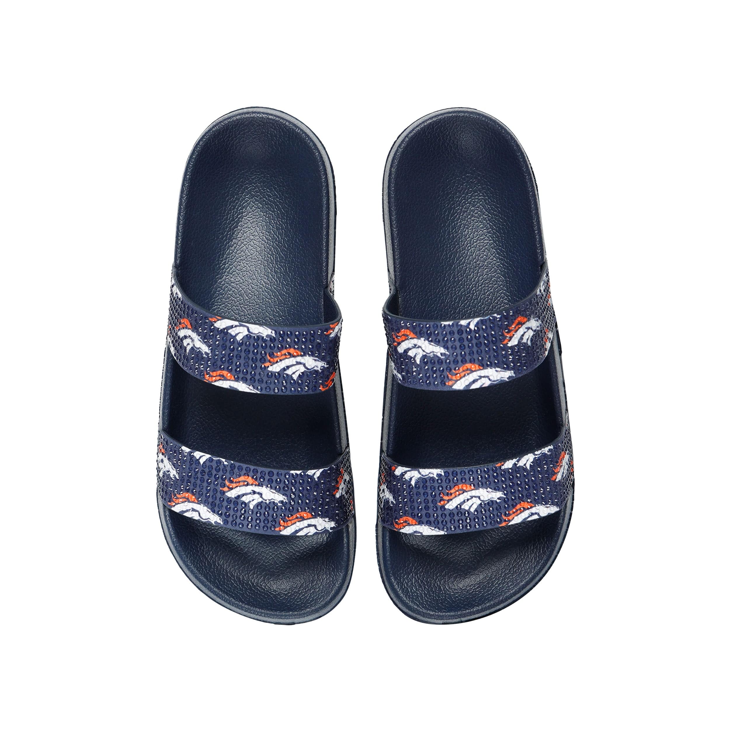 Denver Broncos NFL Womens Double Strap Shimmer Sandal - Image 4