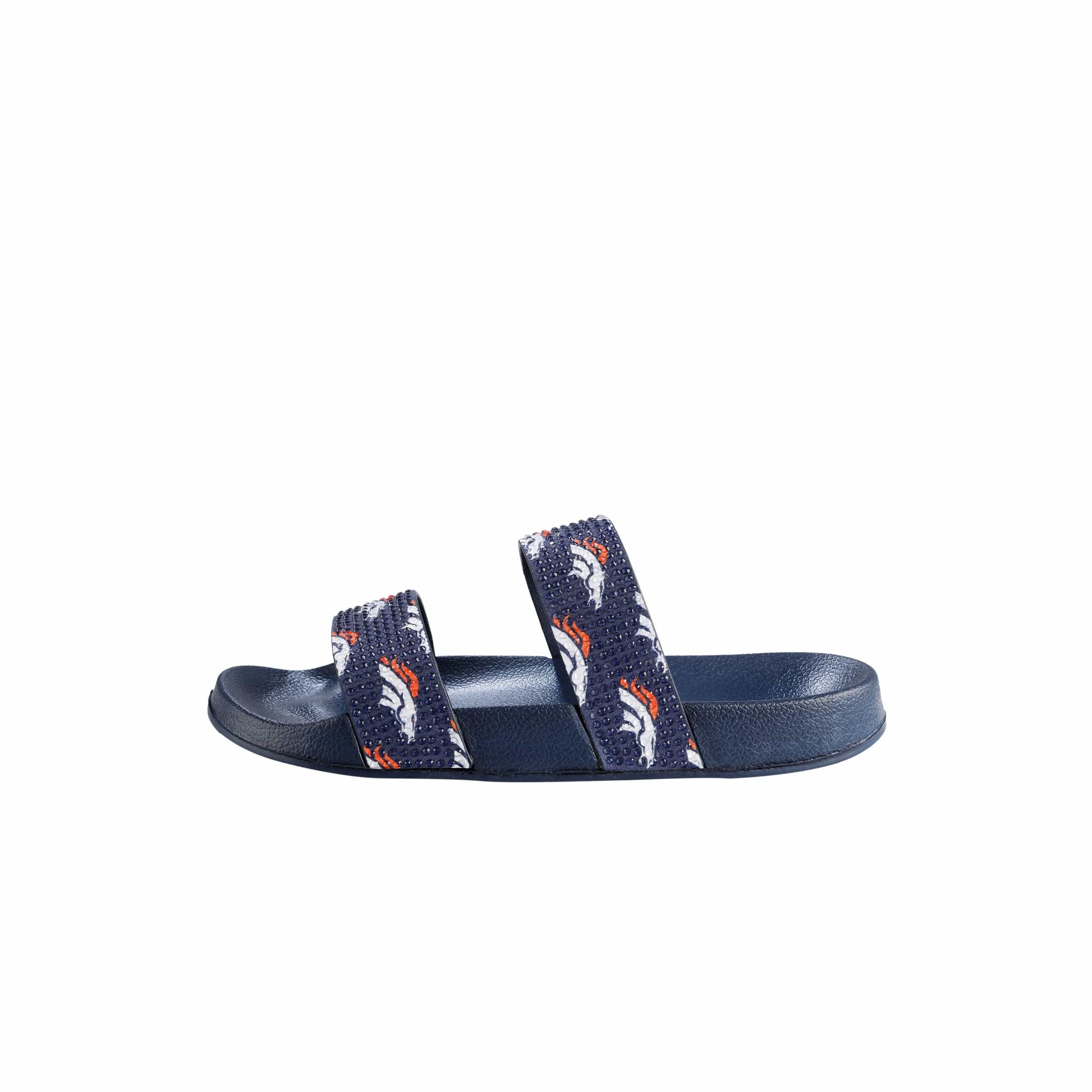 Denver Broncos NFL Womens Double Strap Shimmer Sandal - Image 5