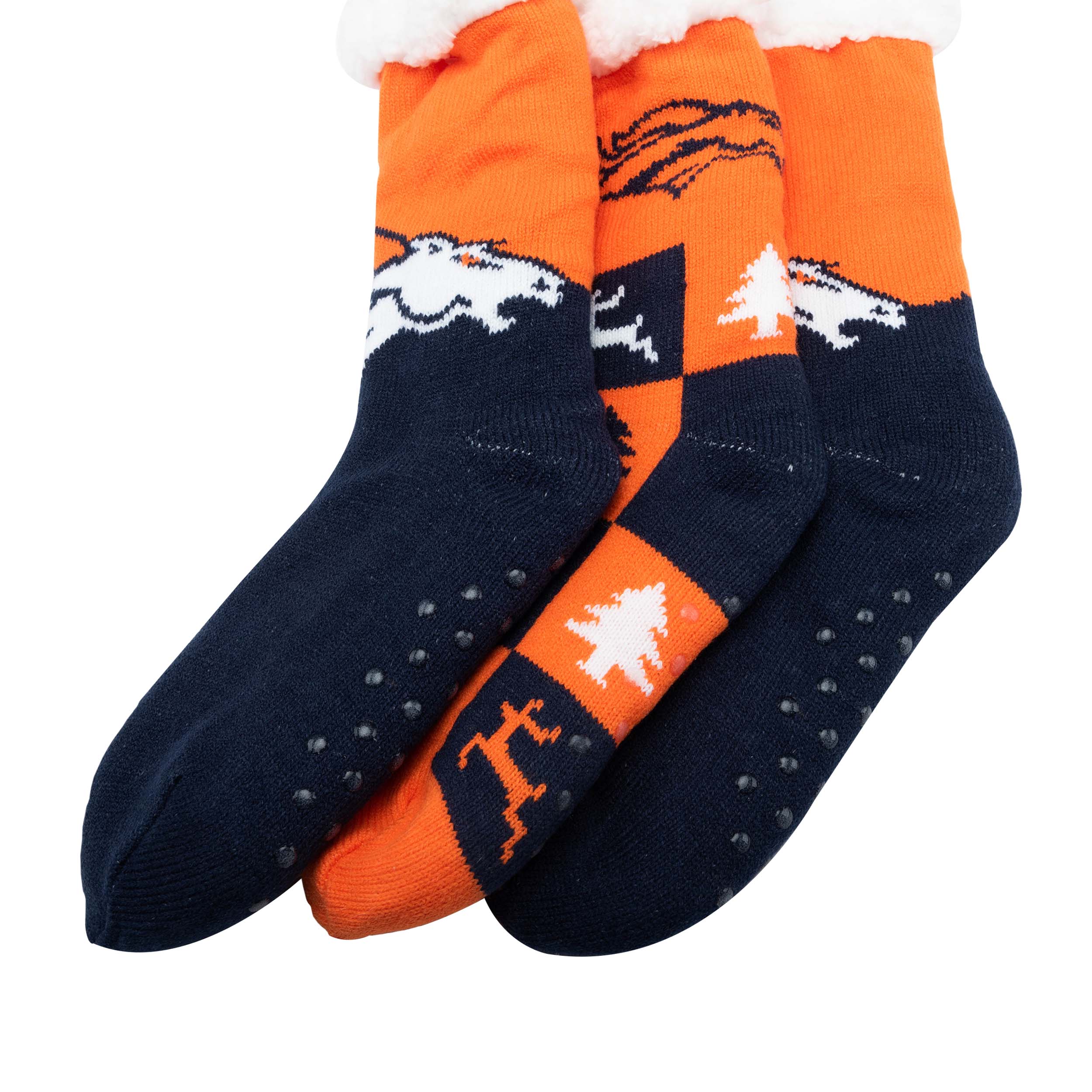 Denver Broncos NFL Womens Fan Footy 3 Pack Slipper Socks - Image 3