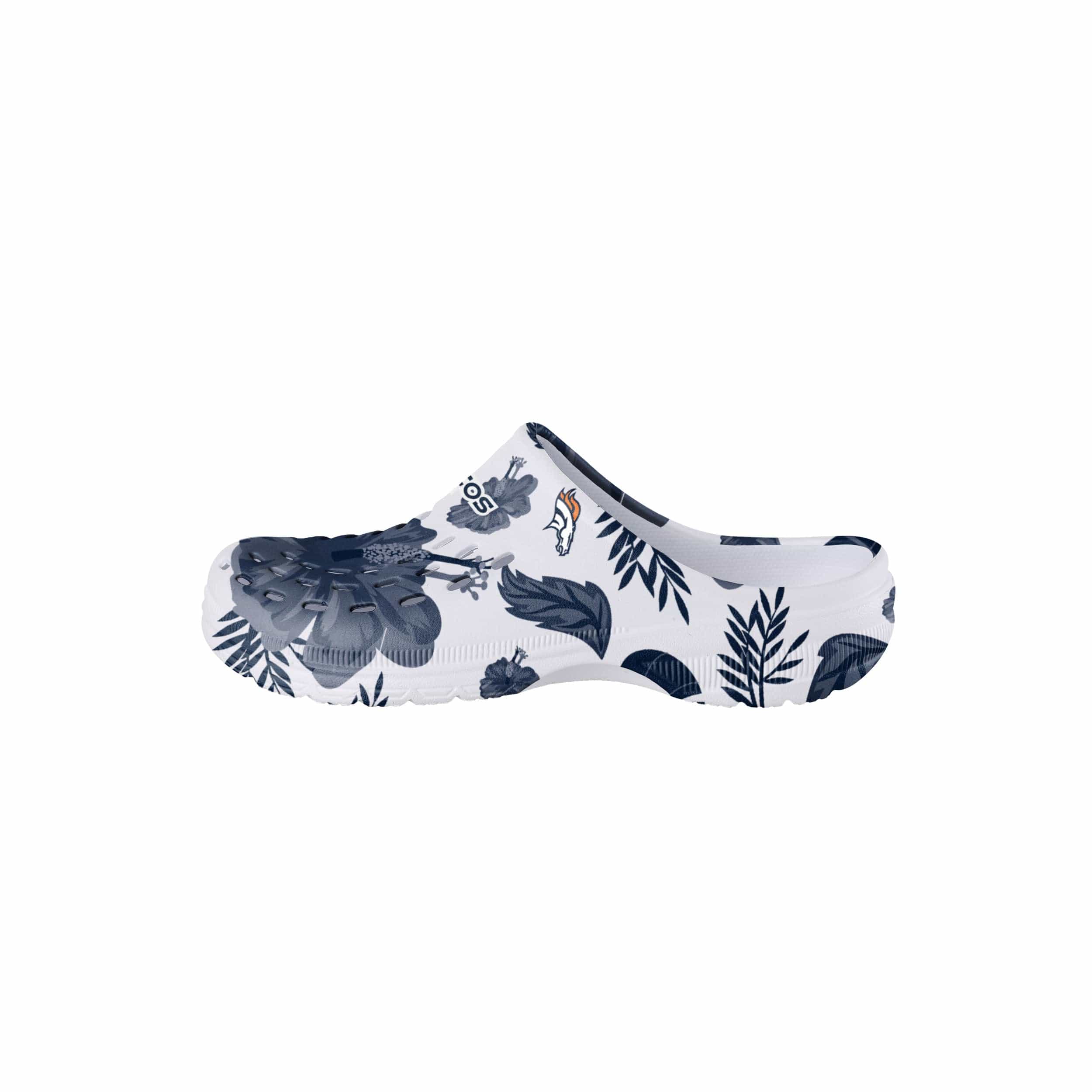 Denver Broncos NFL Womens Floral White Clog - Image 2