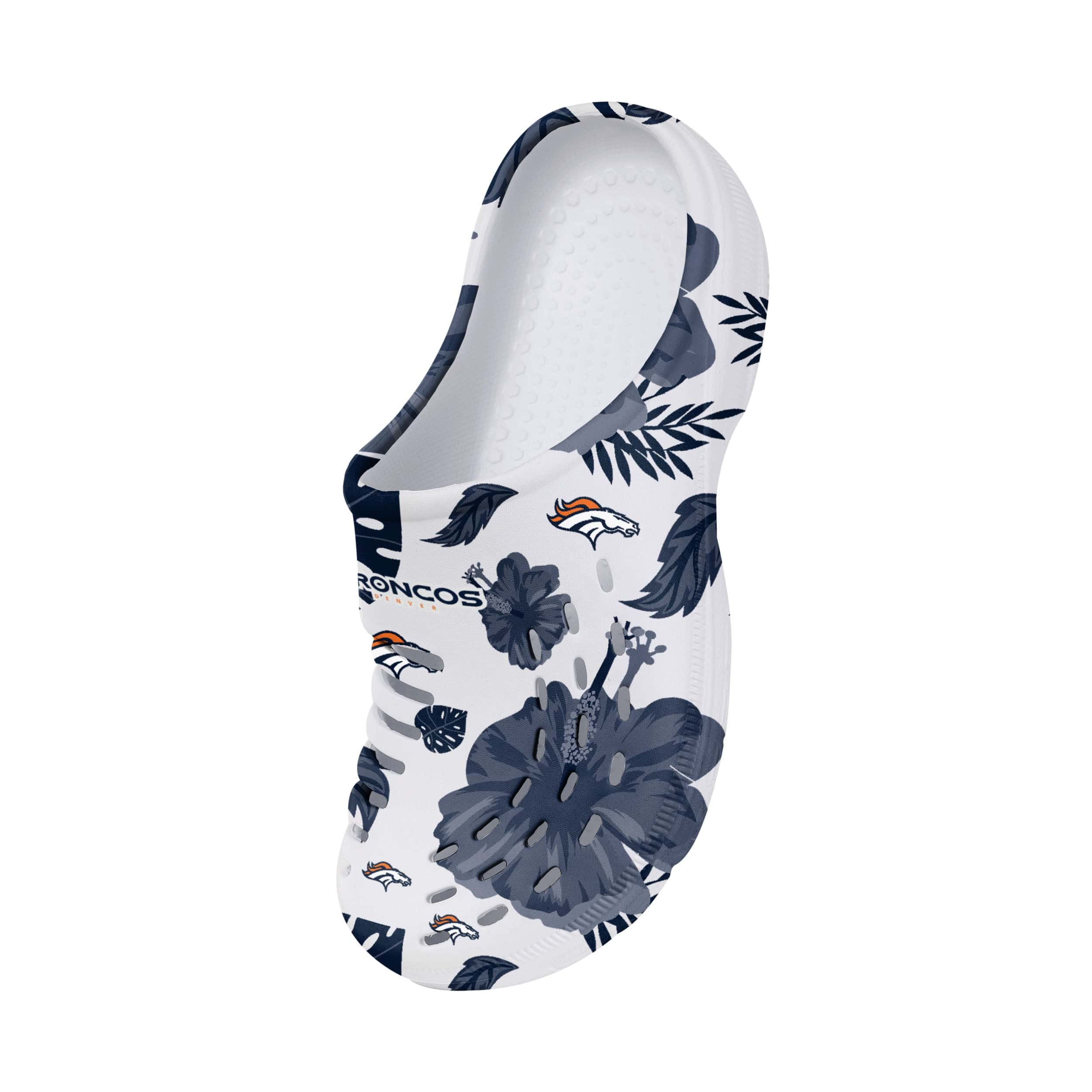 Denver Broncos NFL Womens Floral White Clog - Image 3
