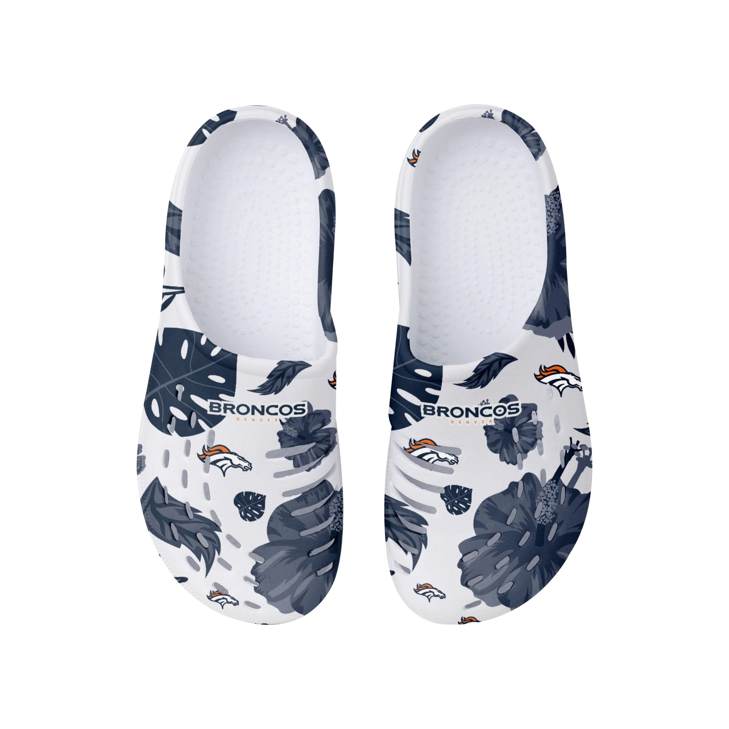 Denver Broncos NFL Womens Floral White Clog - Image 4