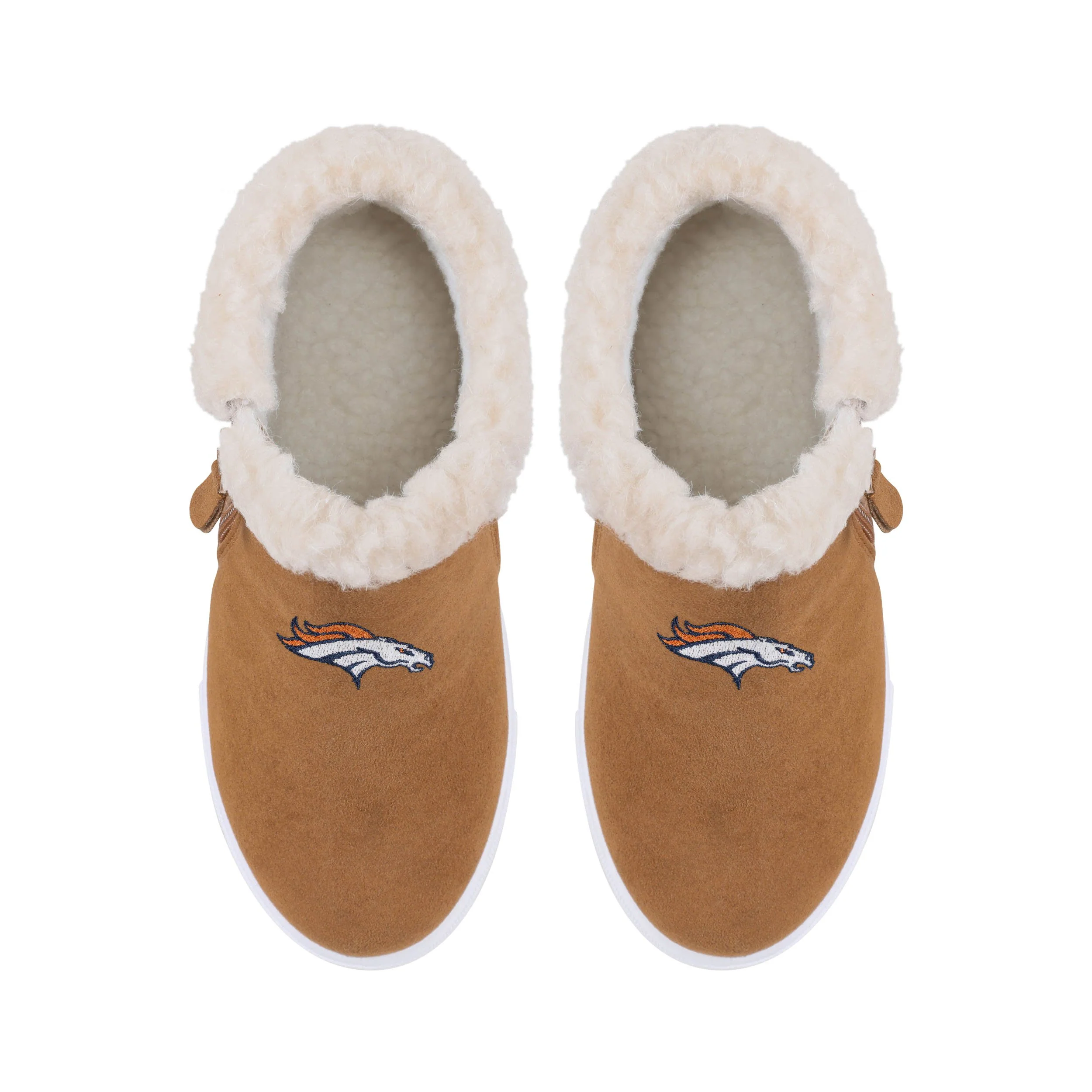 Denver Broncos NFL Womens Fuzzy Brim Zipper Boot - Image 4