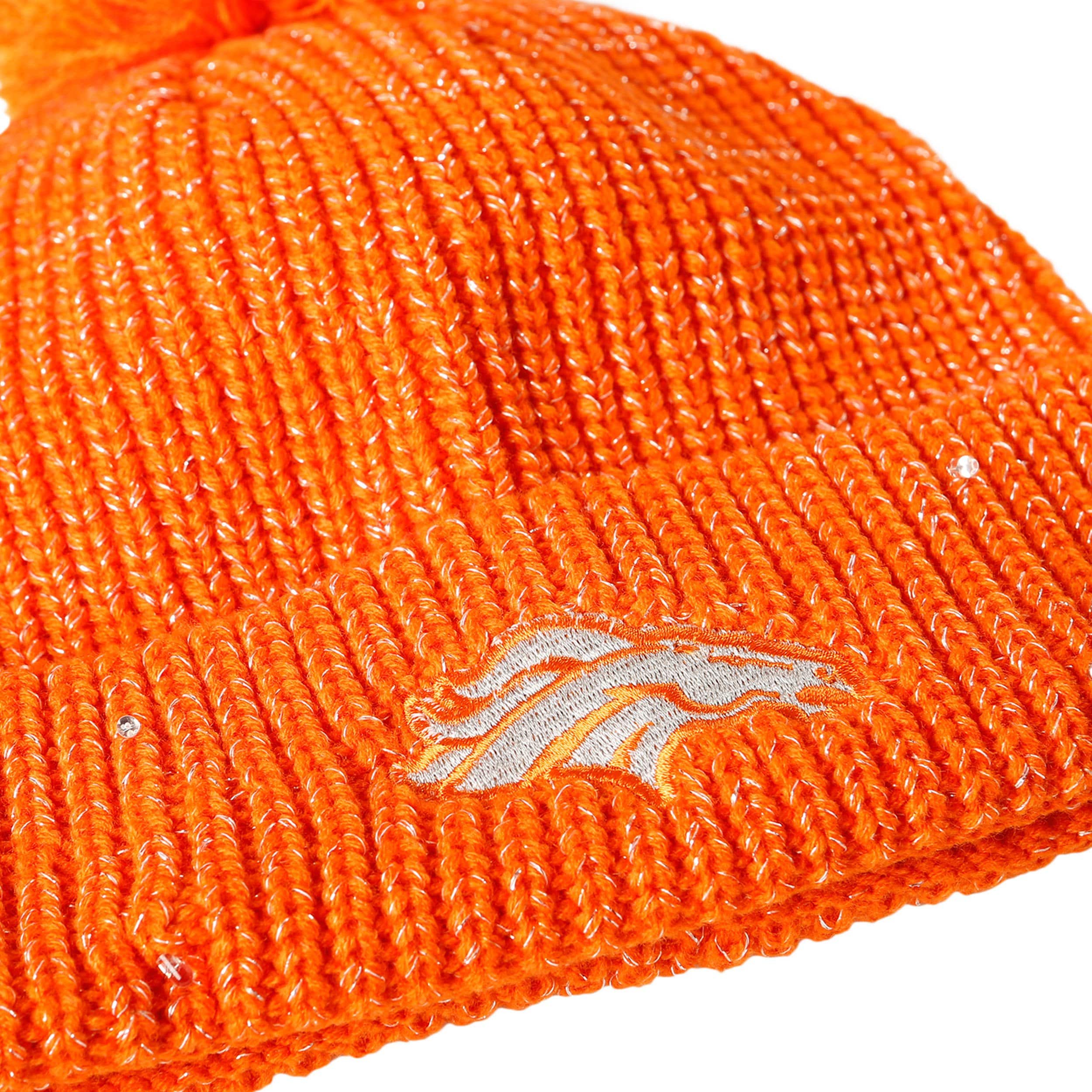 Denver Broncos NFL Womens Glitter Knit Cold Weather Set - Image 3