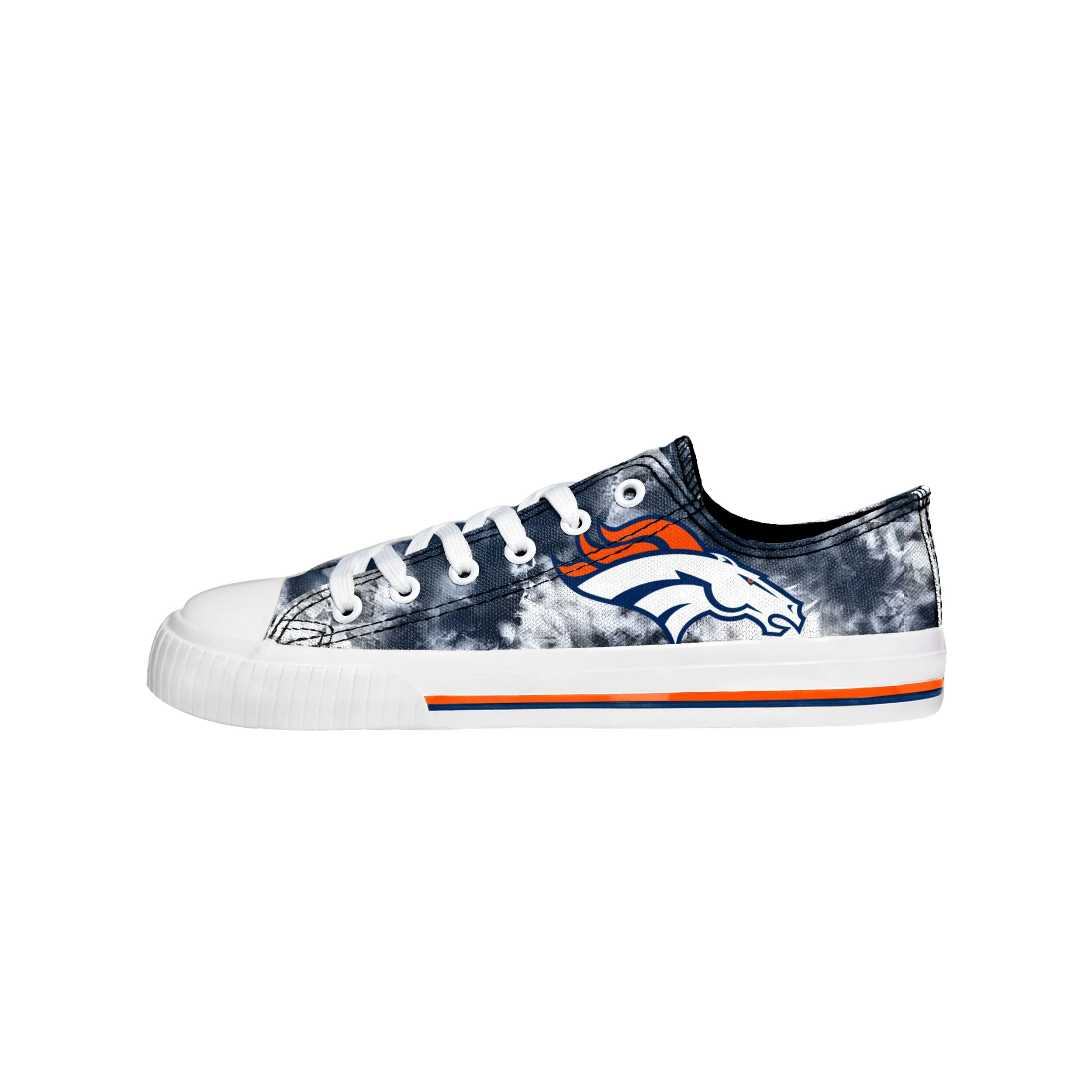 Denver Broncos NFL Womens Low Top Tie-Dye Canvas Shoes - Image 2