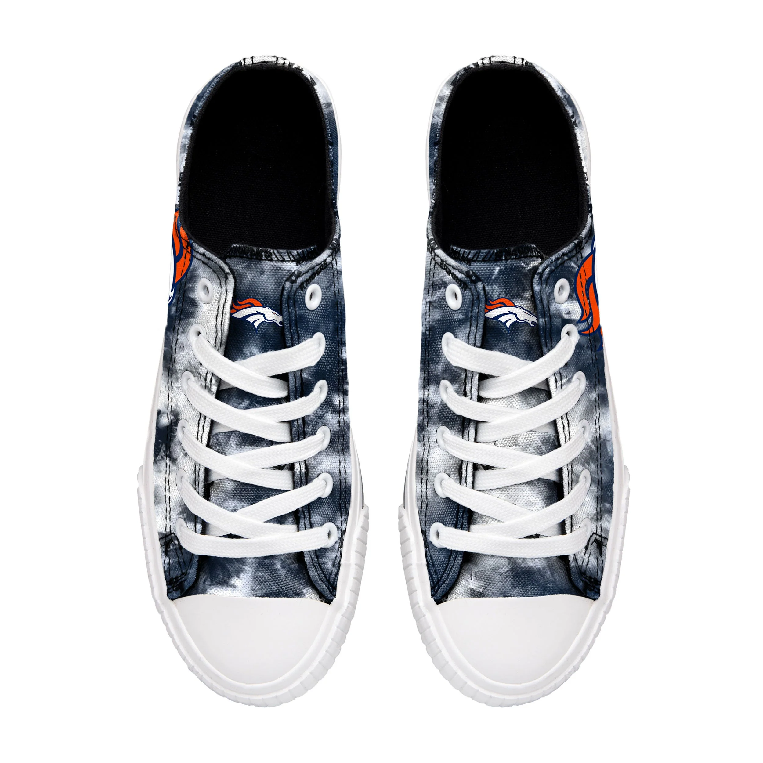 Denver Broncos NFL Womens Low Top Tie-Dye Canvas Shoes - Image 3