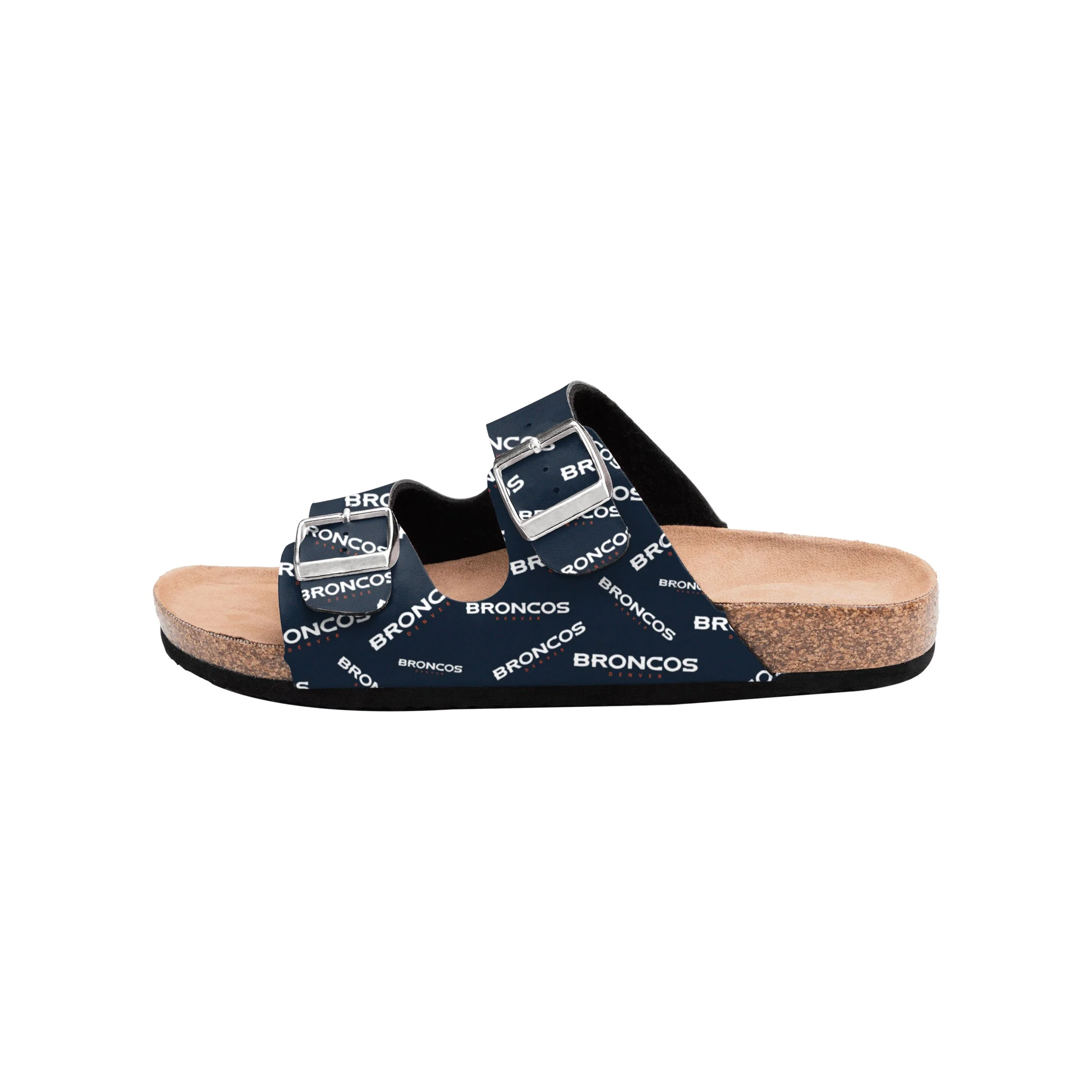 Denver Broncos NFL Womens Mini Print Double Buckle Sandal - Image 4