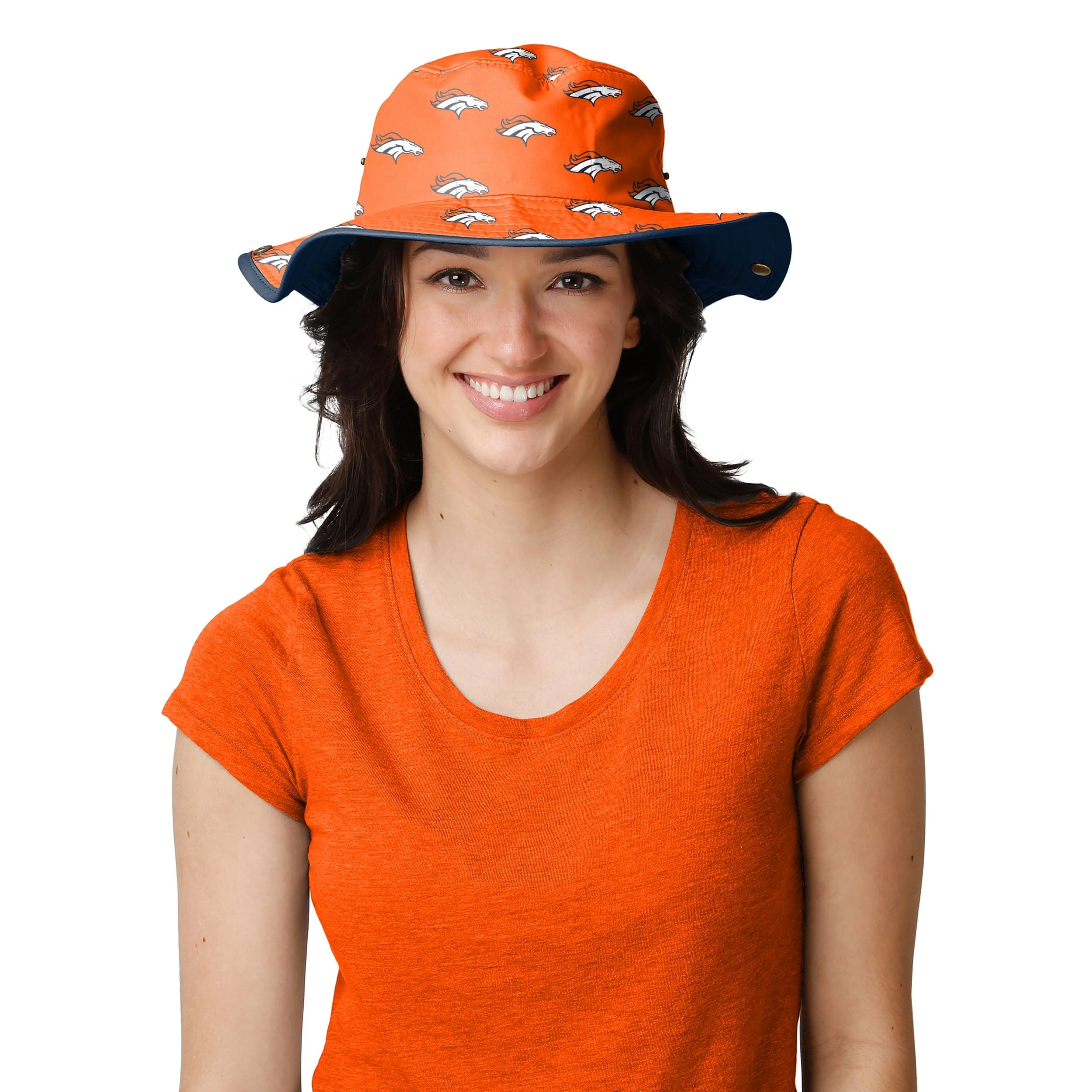 Denver Broncos NFL Womens Mini Print Hybrid Boonie Hat - Image 2