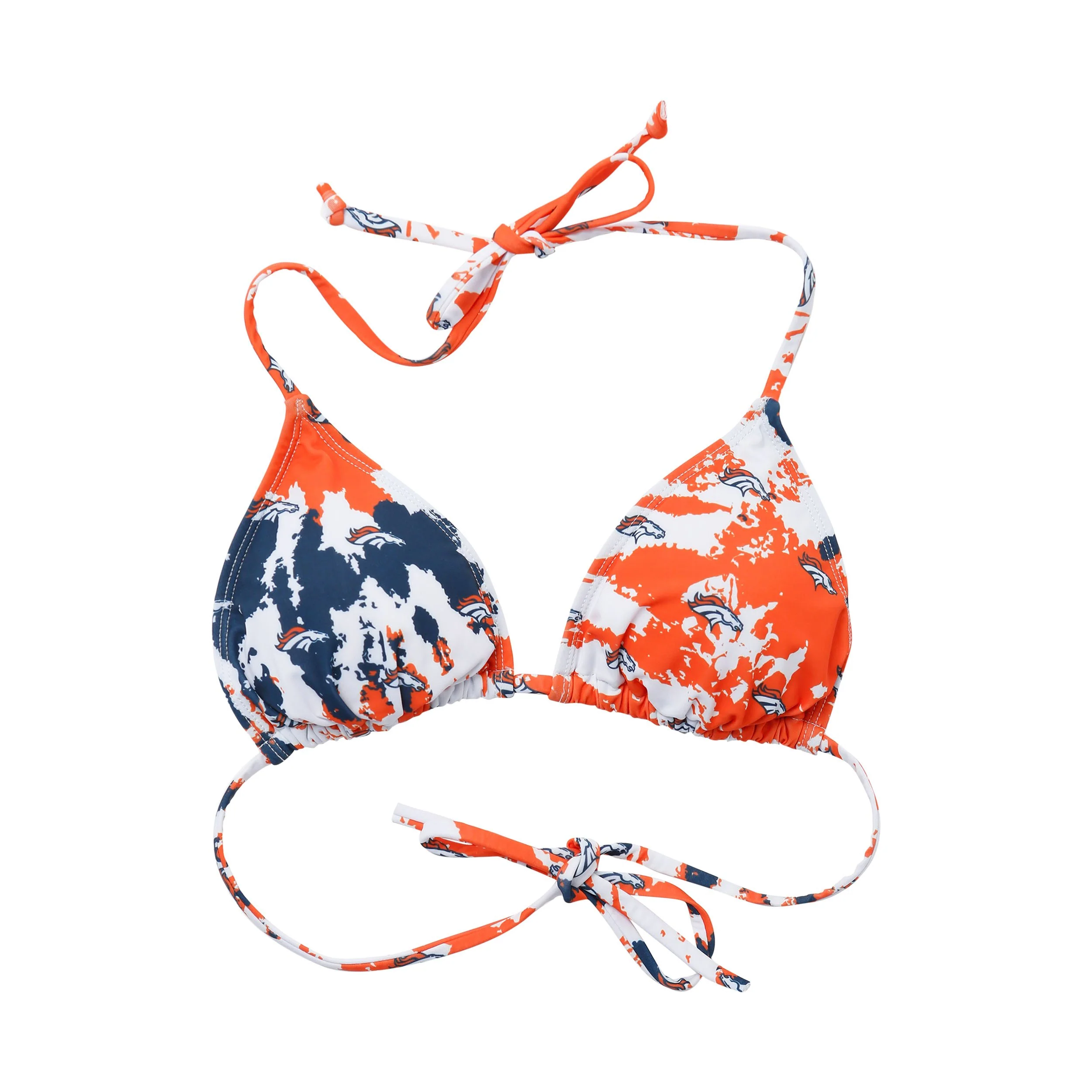 Denver Broncos NFL Womens Paint Splash Bikini Top - Image 2