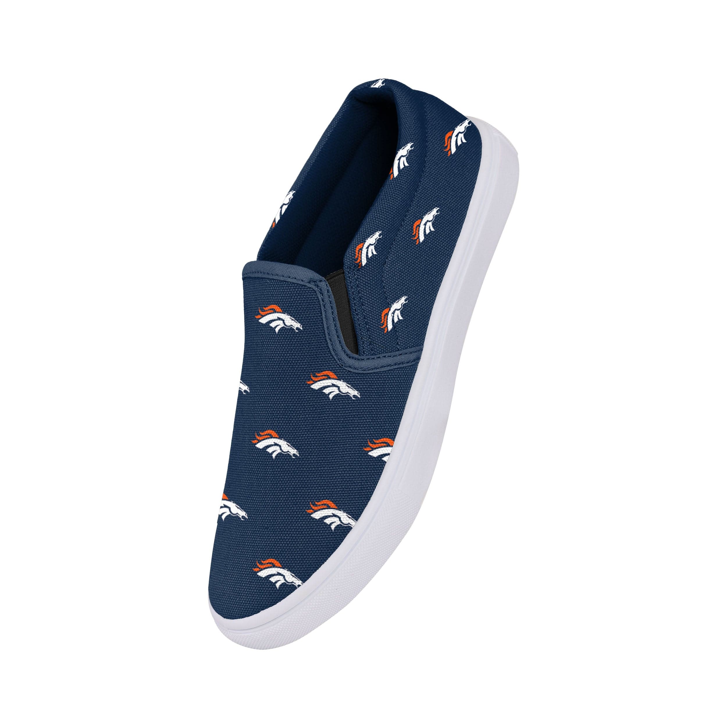 Denver Broncos NFL Womens Repeat Logo Slip On Canvas Shoe - Image 2