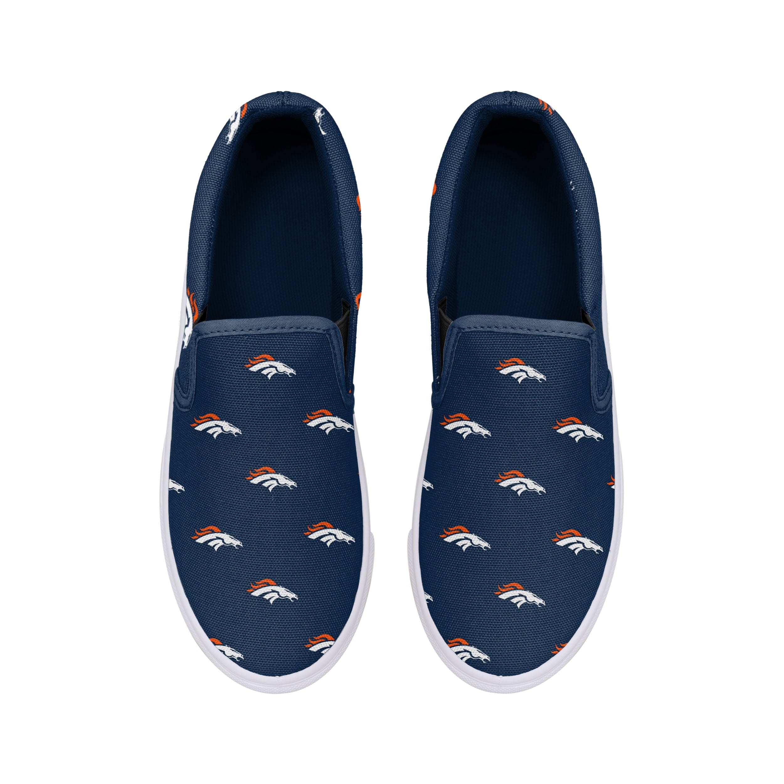 Denver Broncos NFL Womens Repeat Logo Slip On Canvas Shoe - Image 3