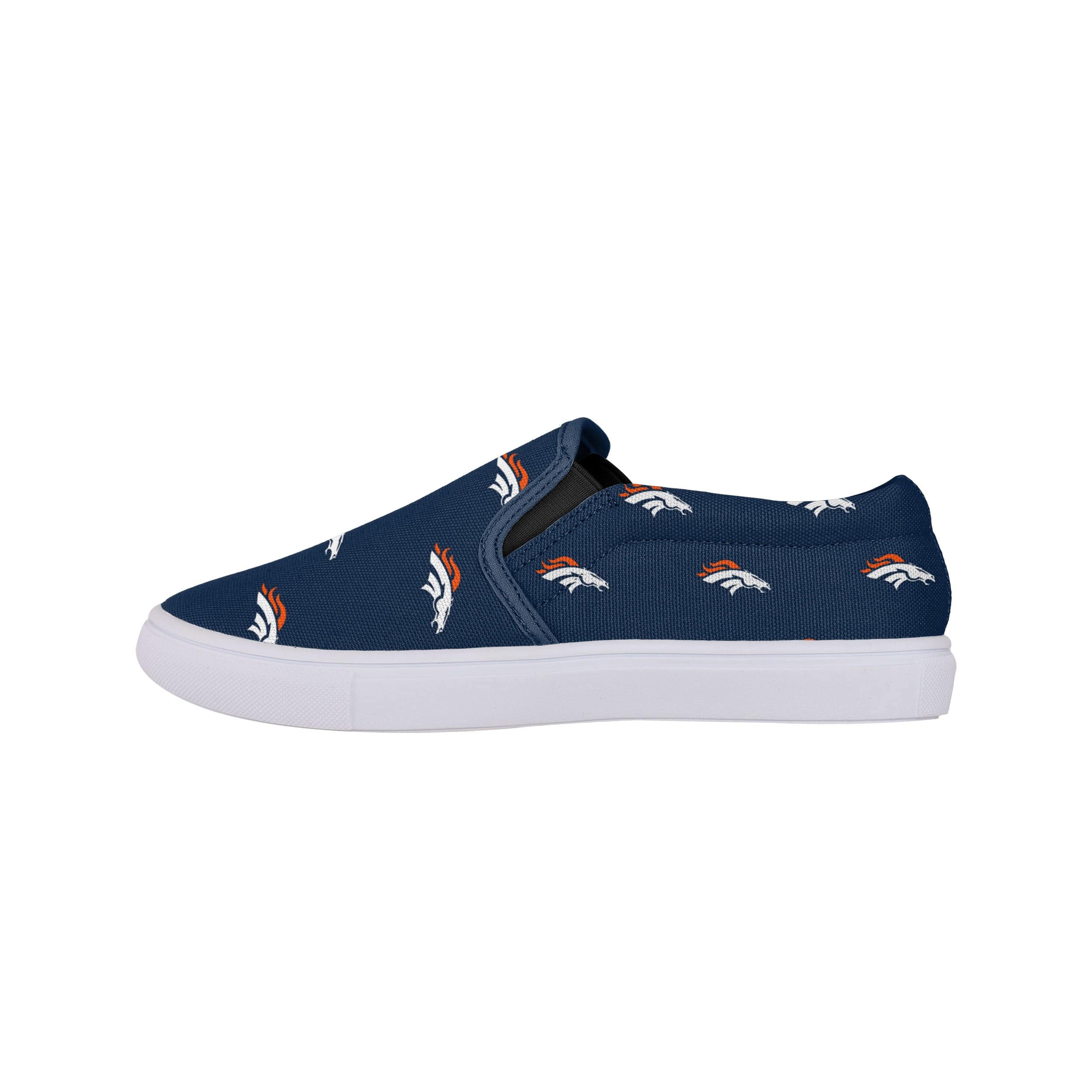 Denver Broncos NFL Womens Repeat Logo Slip On Canvas Shoe - Image 4