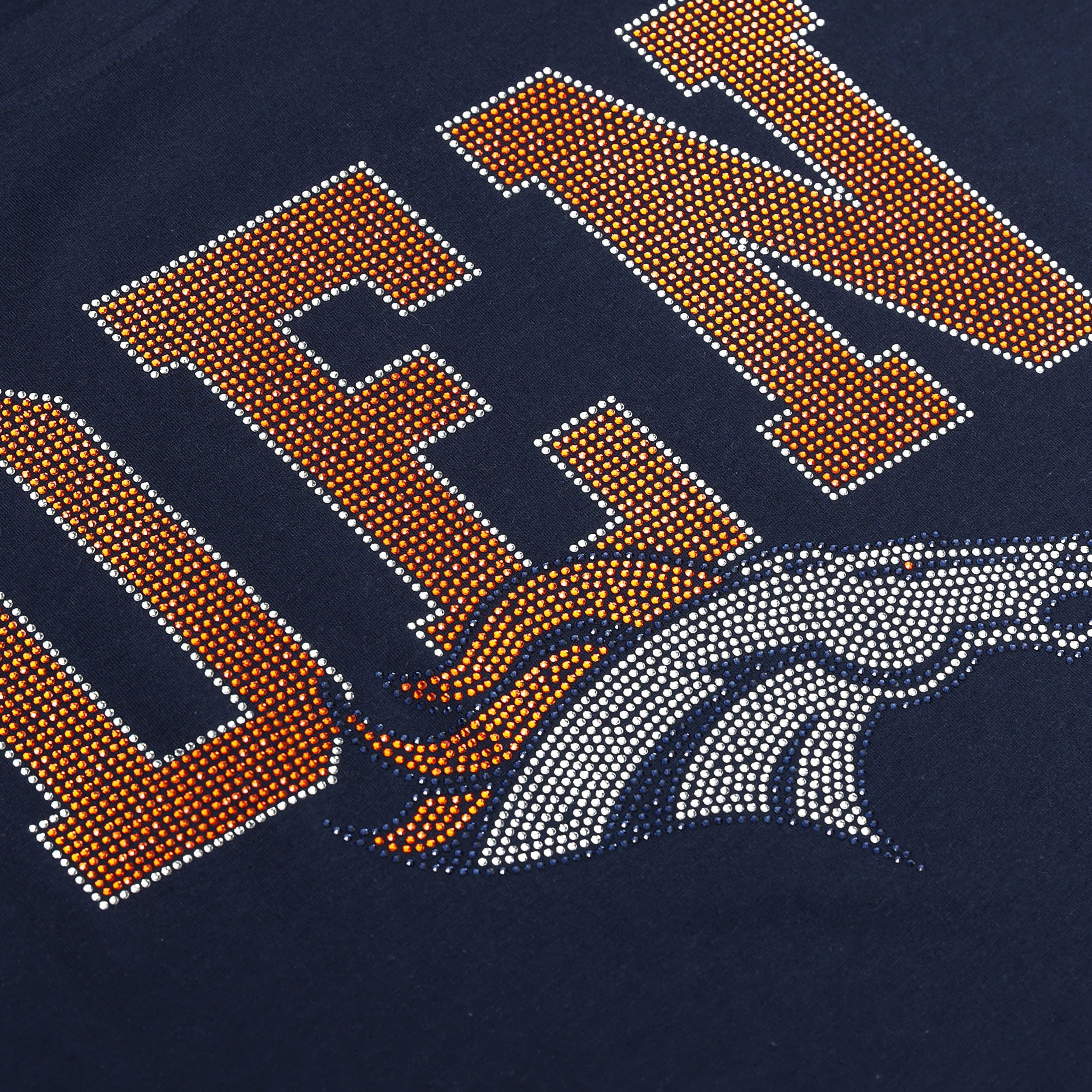 Denver Broncos NFL Womens Rhinestone Logo Crop Top - Image 2
