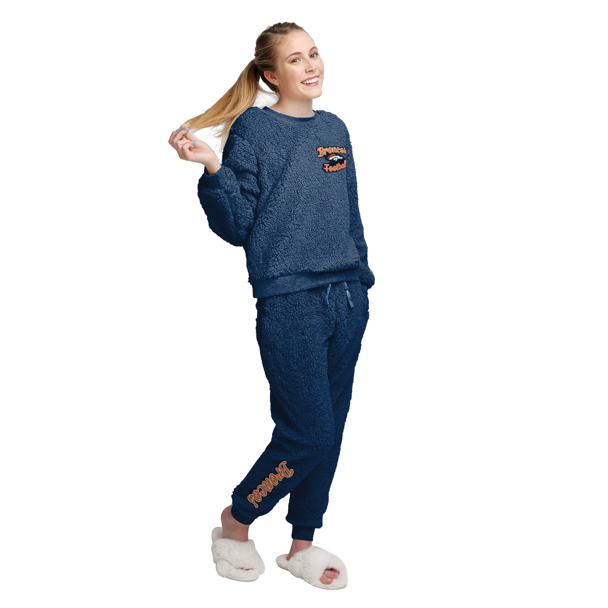 Denver Broncos NFL Womens Sherpa Lounge Set