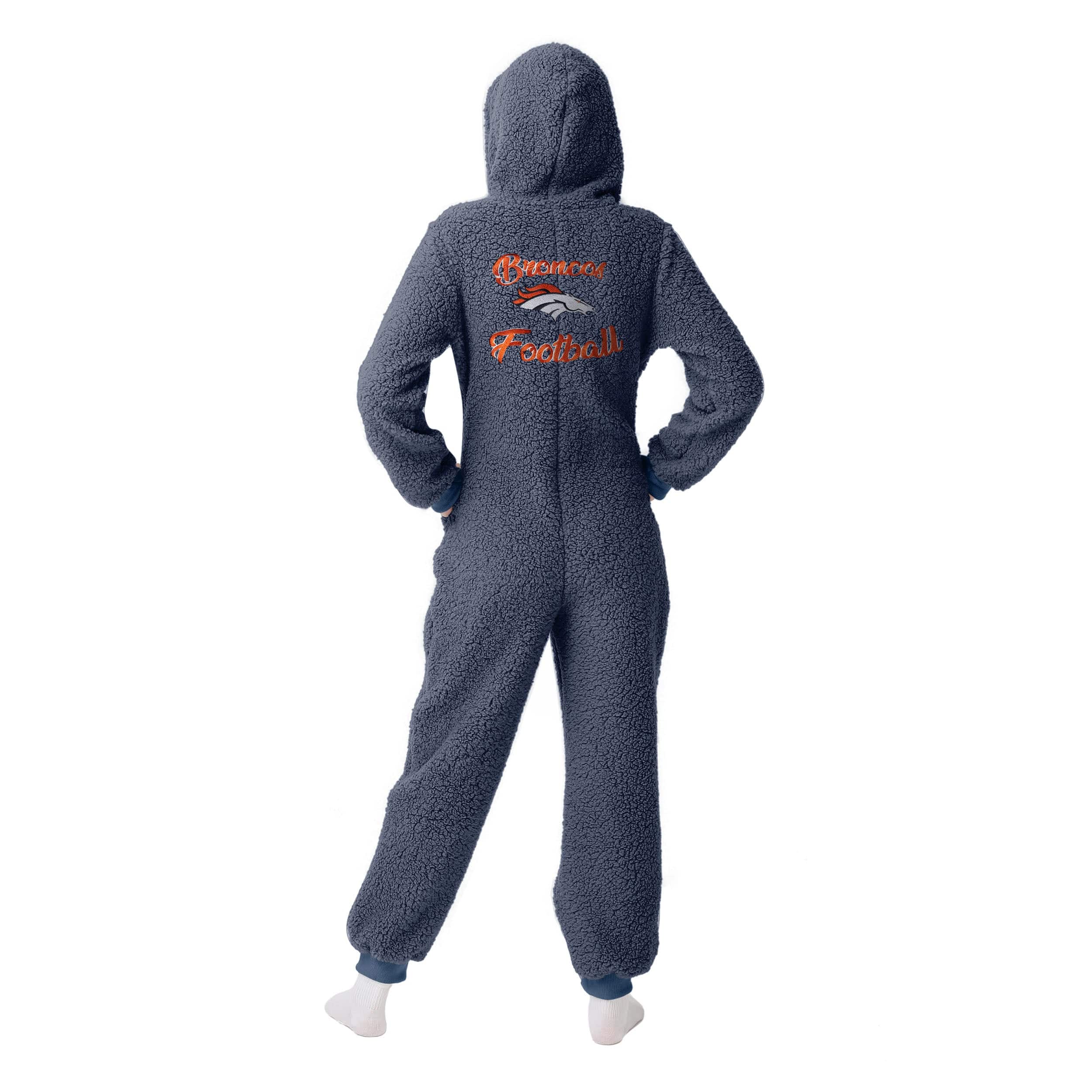 Denver Broncos NFL Womens Sherpa One Piece Pajamas - Image 2