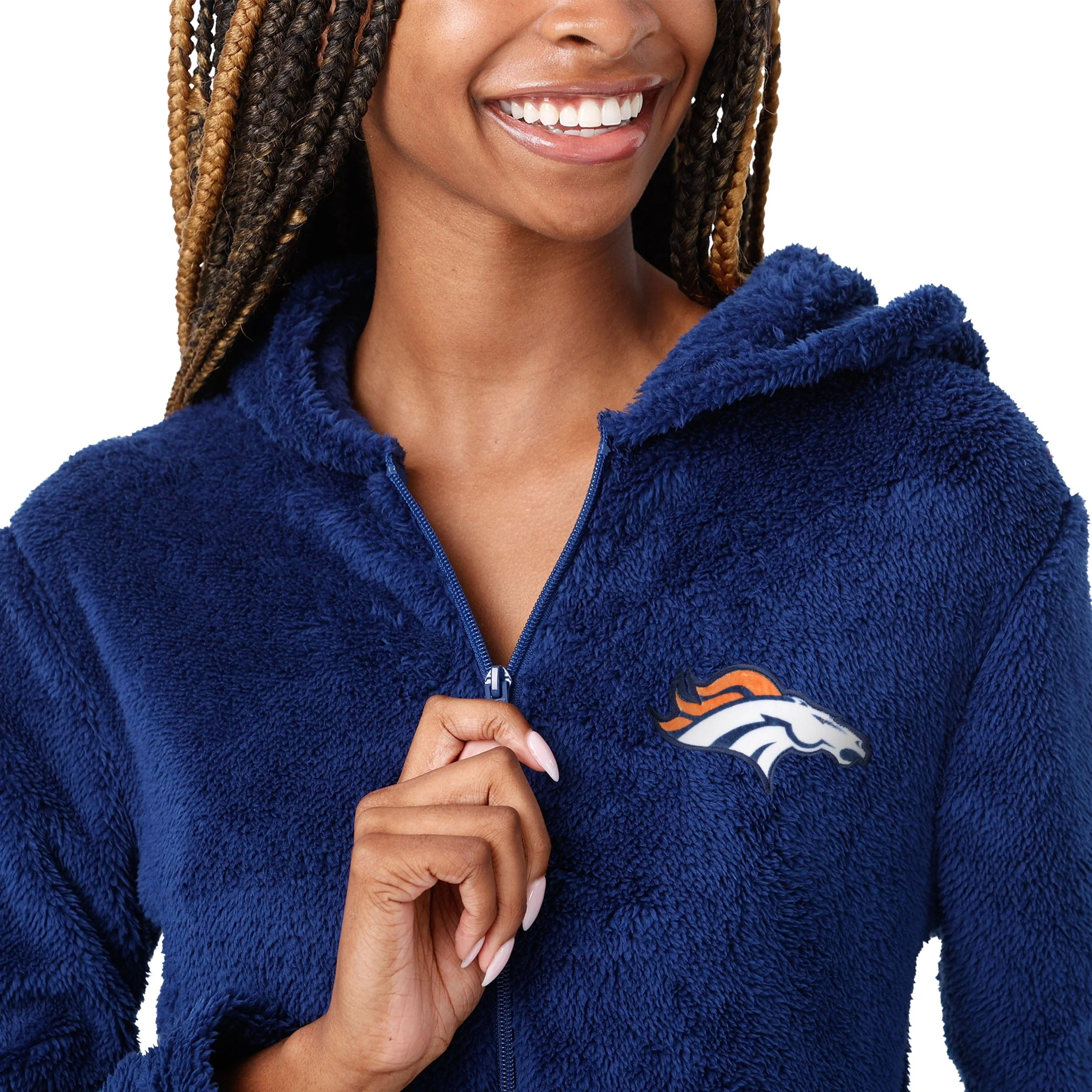 Denver Broncos NFL Womens Short Cozy One Piece Pajamas - Image 3