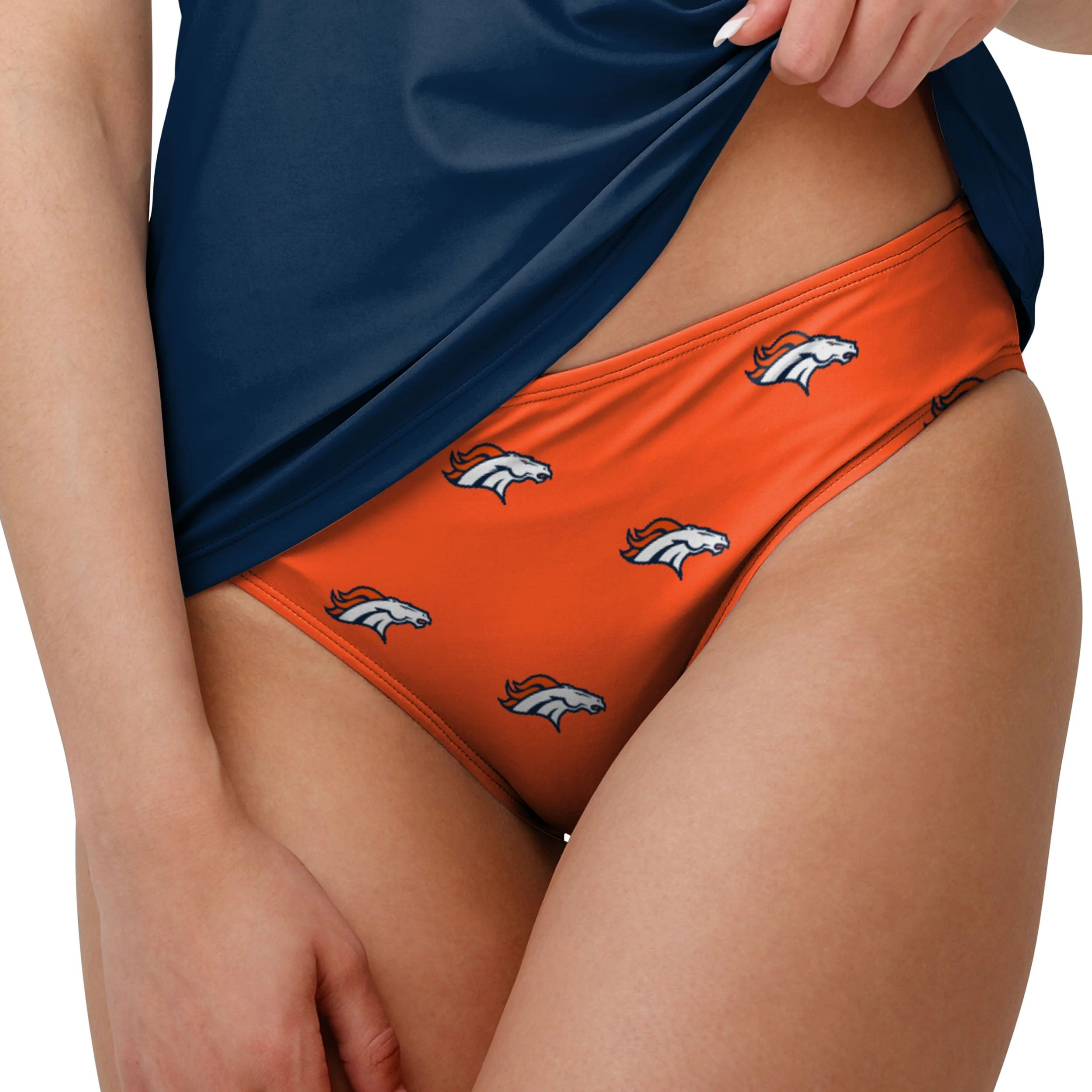 Denver Broncos NFL Womens Summertime Mini Print Bikini Bottom - Image 3