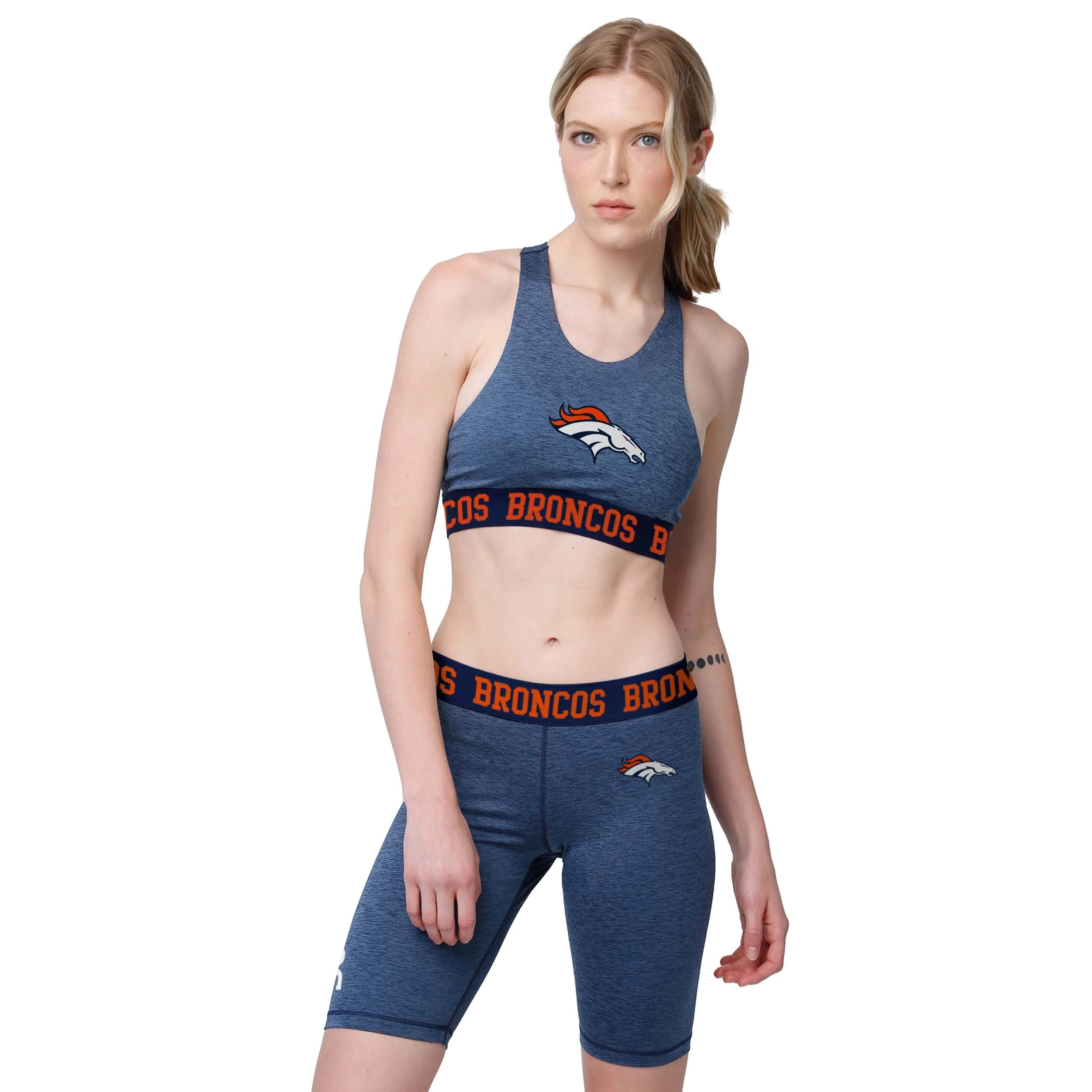 Denver Broncos NFL Womens Team Color Static Bike Shorts - Image 4