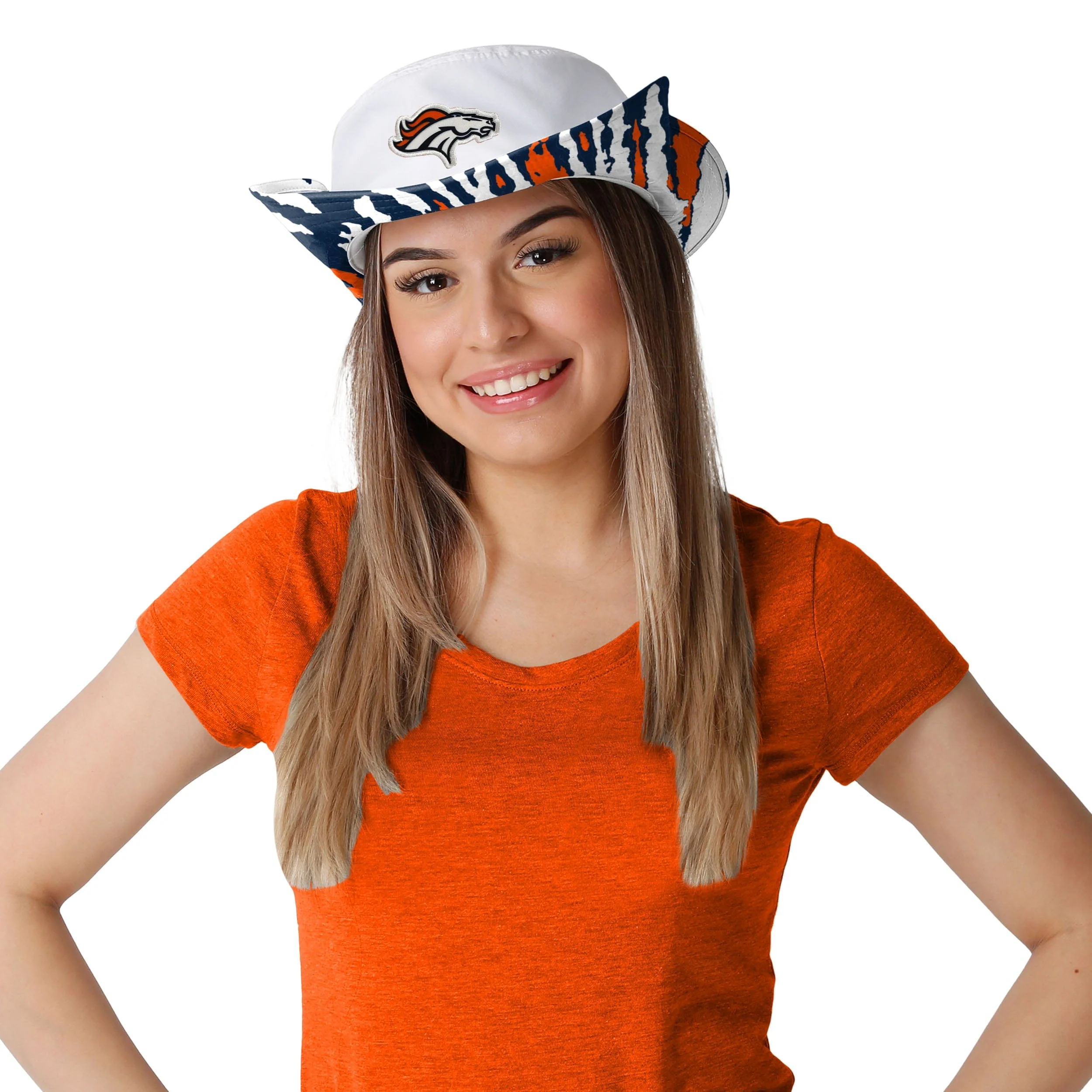 Denver Broncos NFL Womens White Hybrid Boonie Hat - Image 4