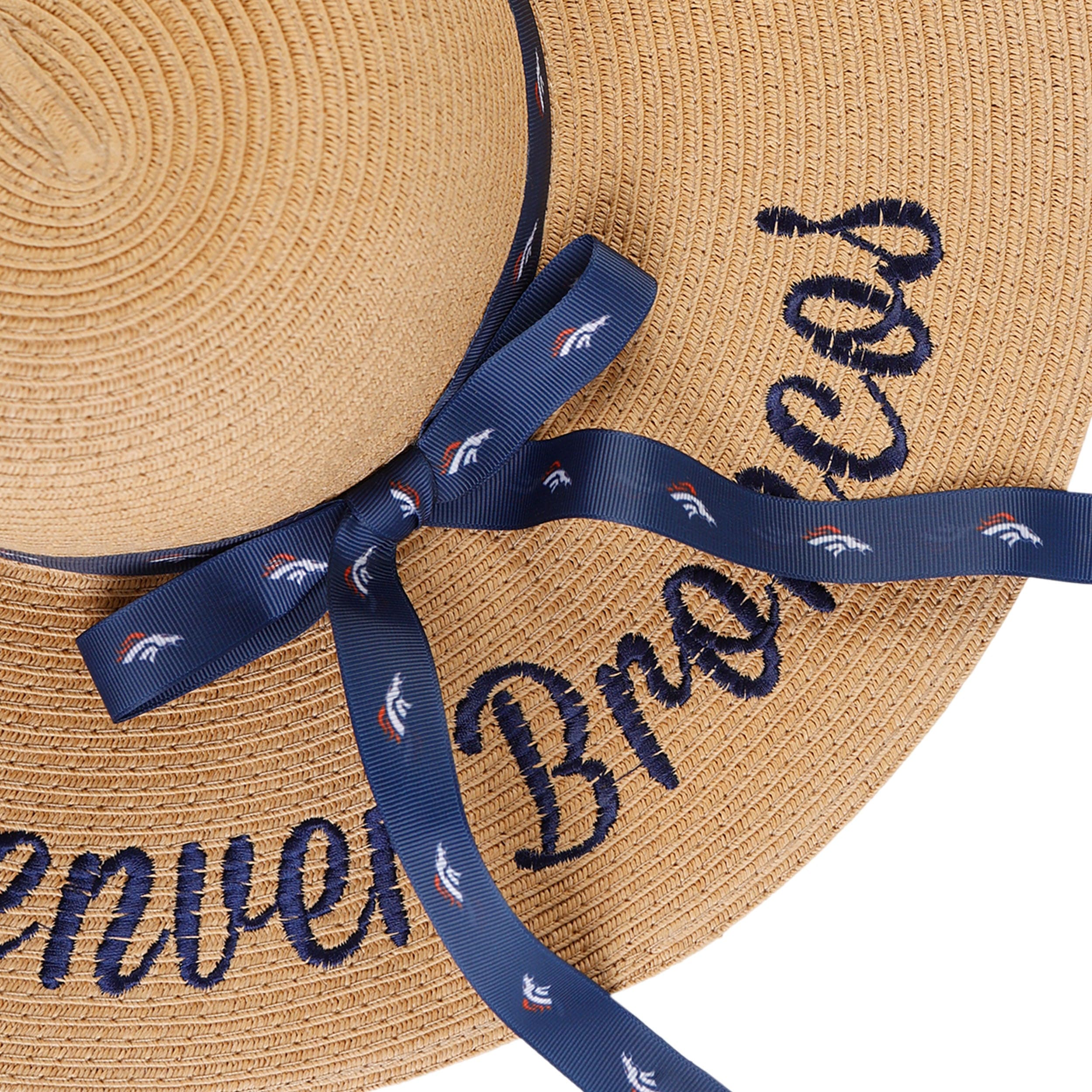 Denver Broncos NFL Womens Wordmark Beach Straw Hat - Image 2