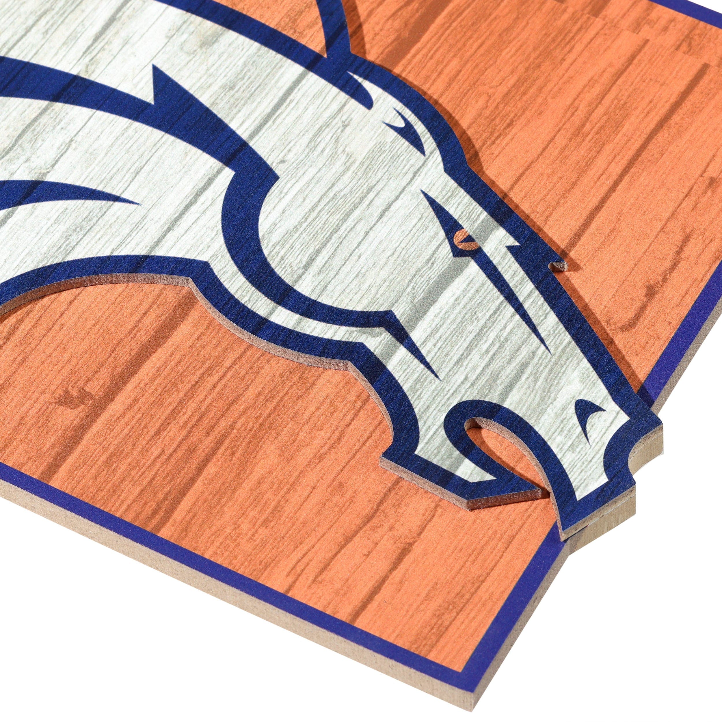 Denver Broncos NFL Wood State Sign - Image 3