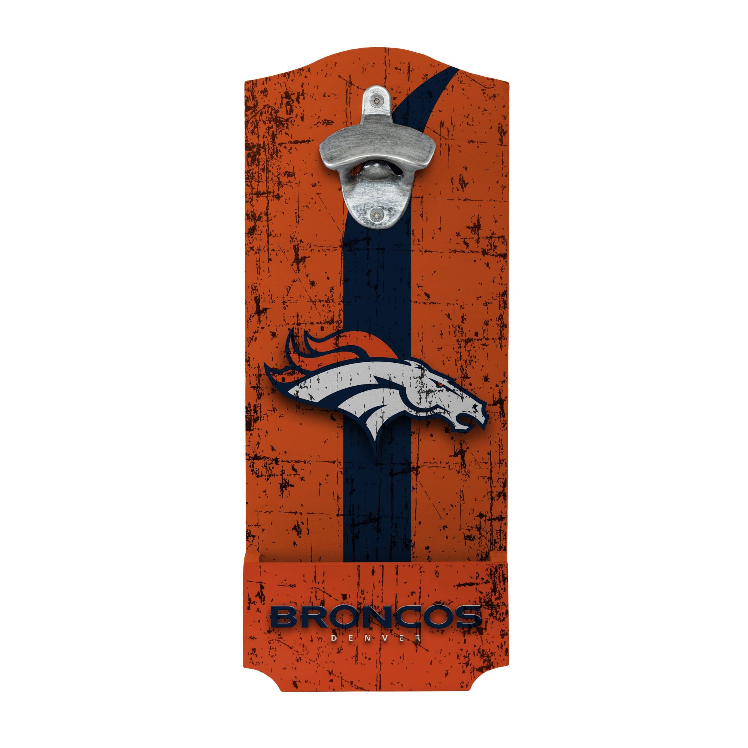 Denver Broncos NFL Wooden Bottle Cap Opener Sign - Image 2