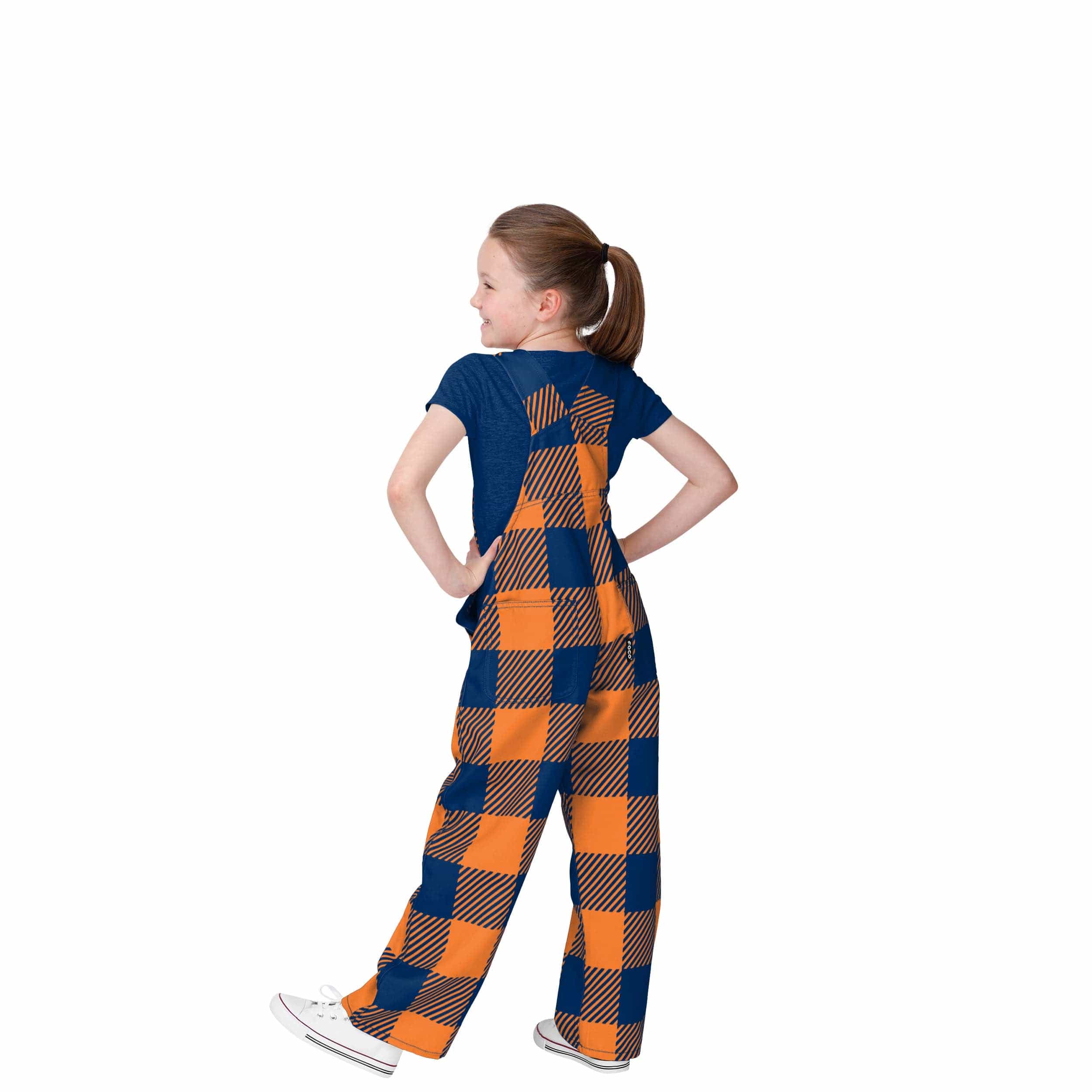 Denver Broncos NFL Youth Plaid Bib Overalls - Image 2