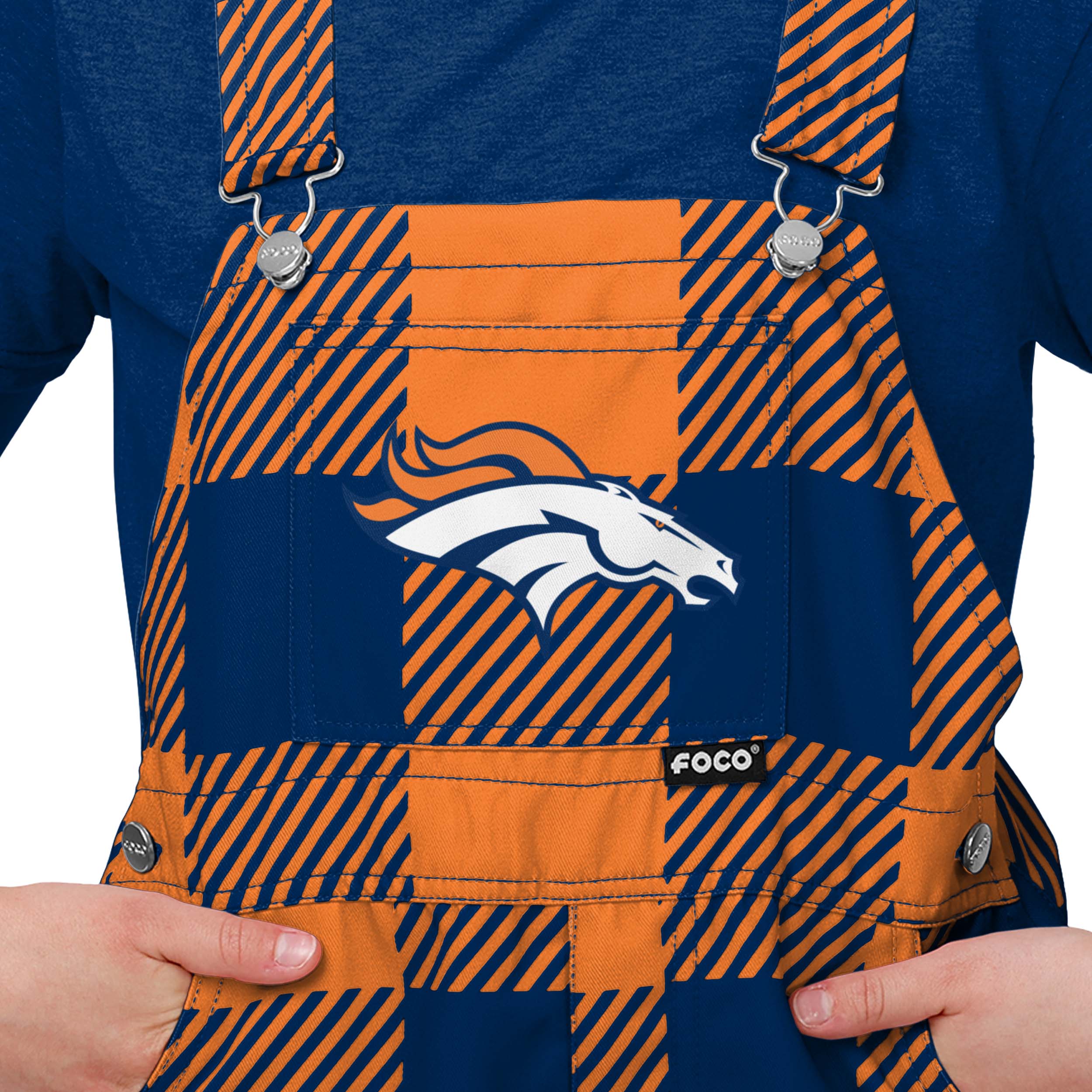 Denver Broncos NFL Youth Plaid Bib Overalls - Image 4