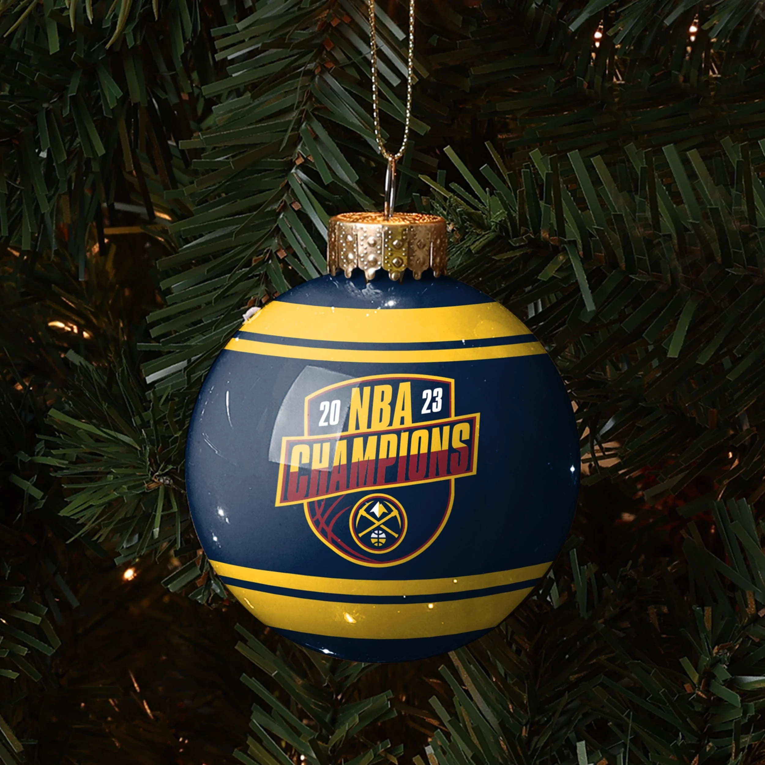 Denver Nuggets 2023 NBA Champions Glass Ball Ornament - Image 3