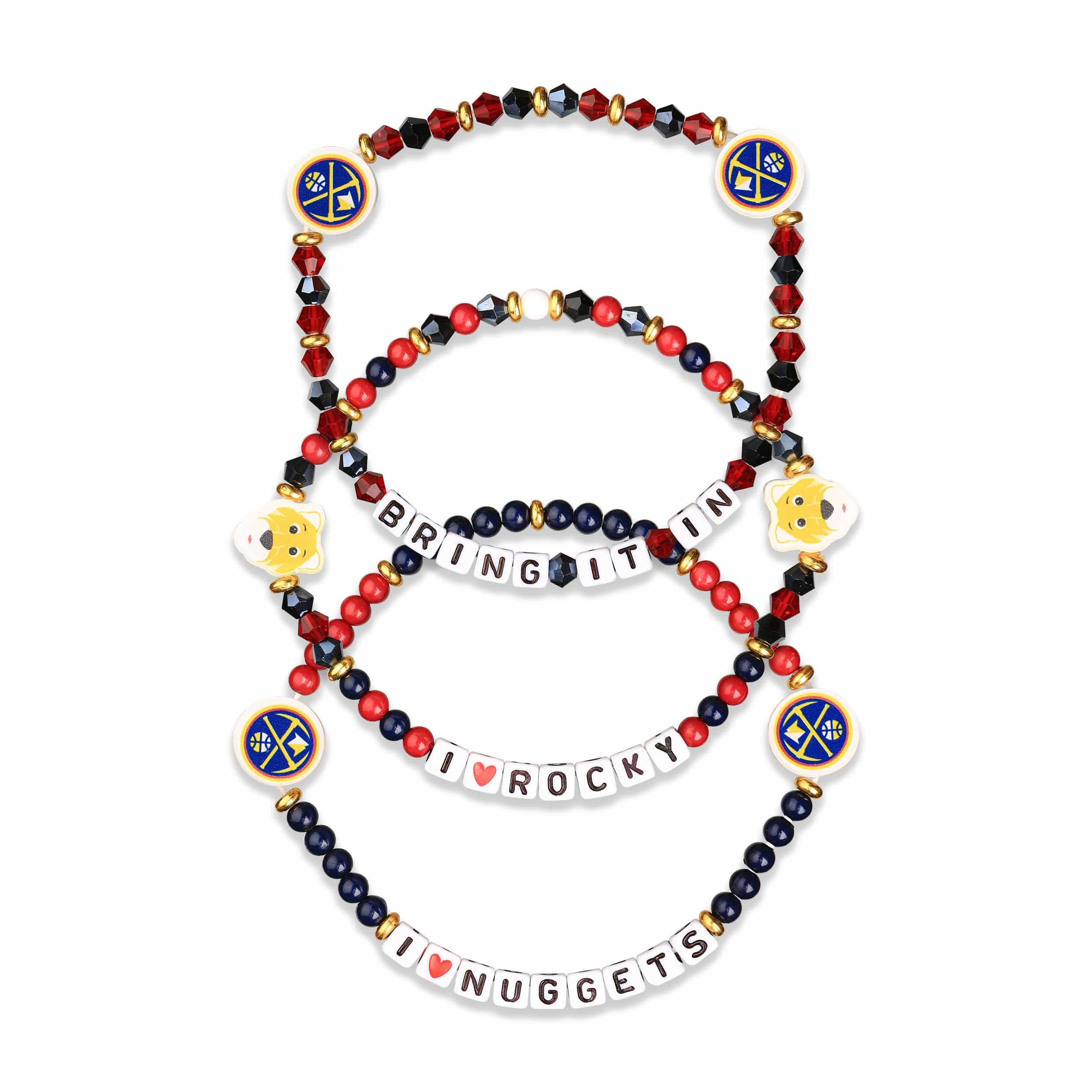 Denver Nuggets NBA 3 Pack Friendship Bracelet