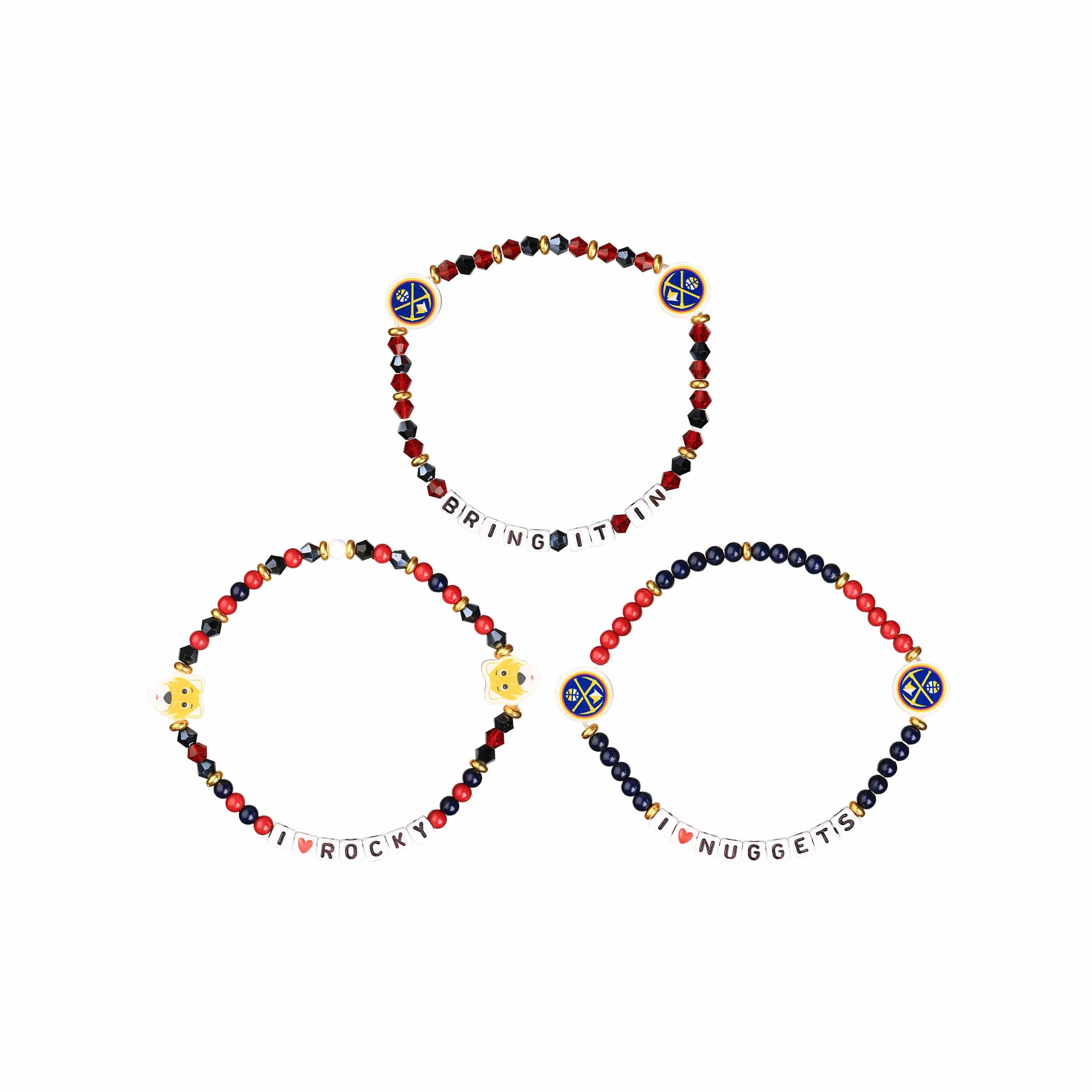Denver Nuggets NBA 3 Pack Friendship Bracelet - Image 3