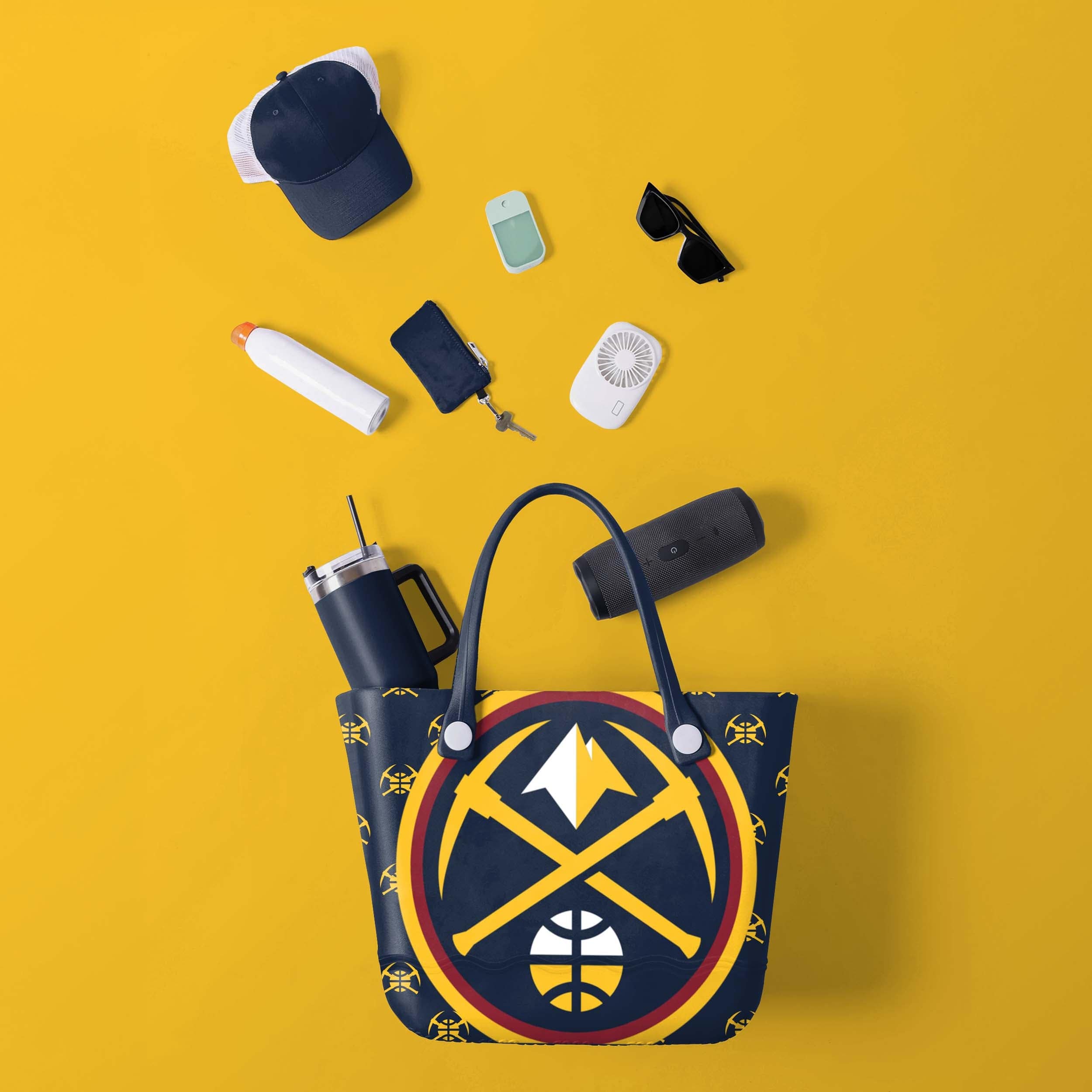 Denver Nuggets NBA Big Logo Mini Print Tailgate Tote Bag - Image 2