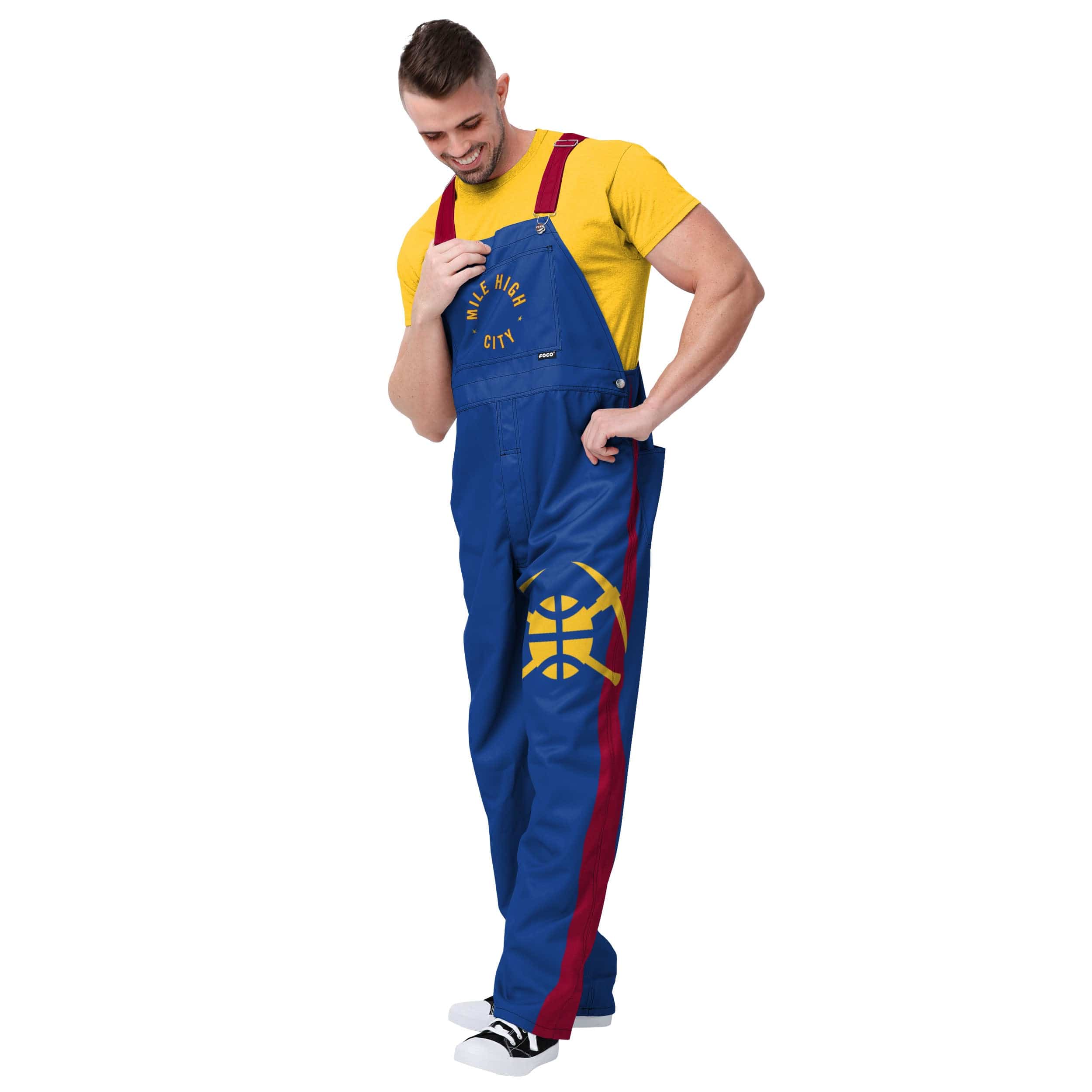 Denver Nuggets NBA Mens Team Stripe Bib Overalls