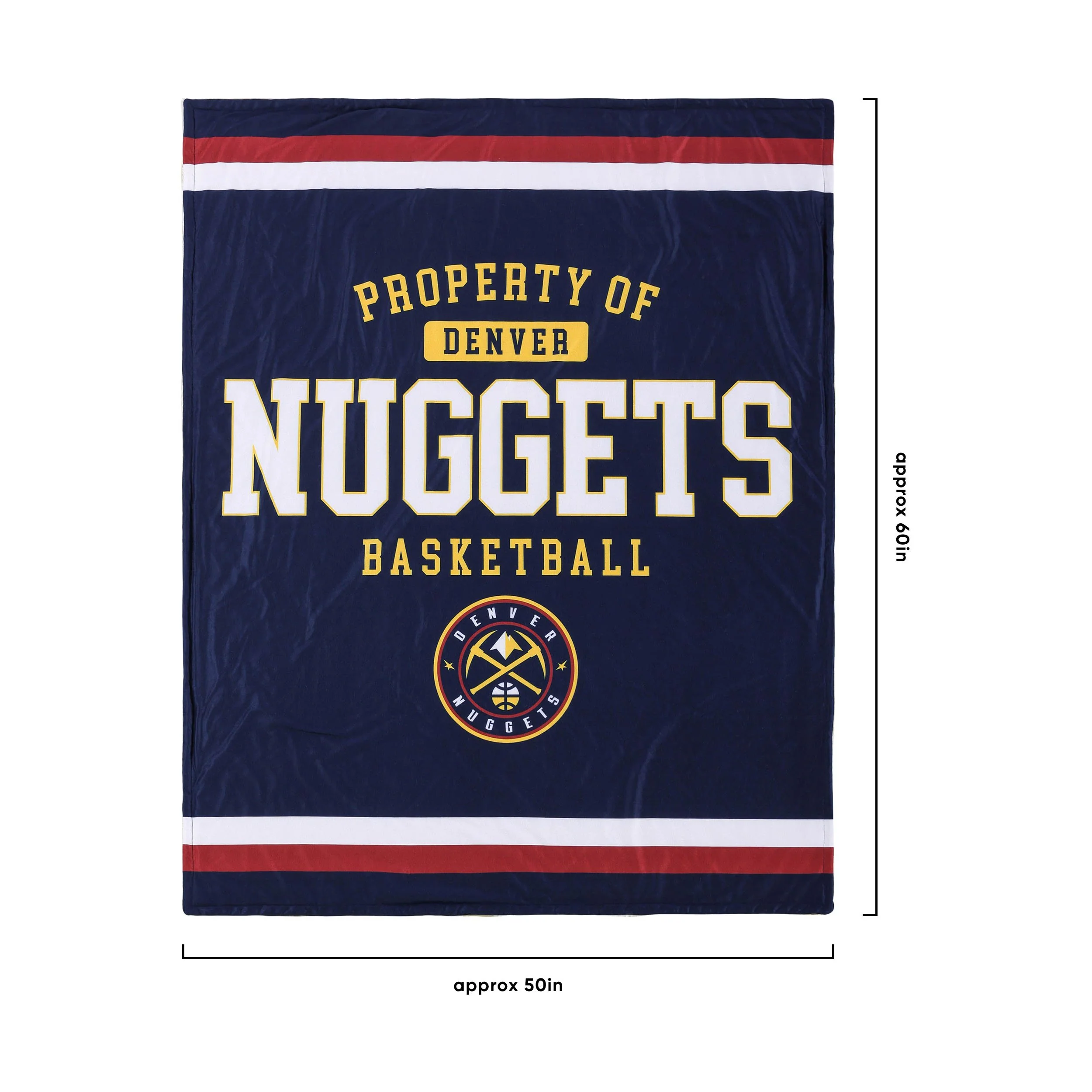 Denver Nuggets NBA Team Property Sherpa Plush Throw Blanket - Image 3
