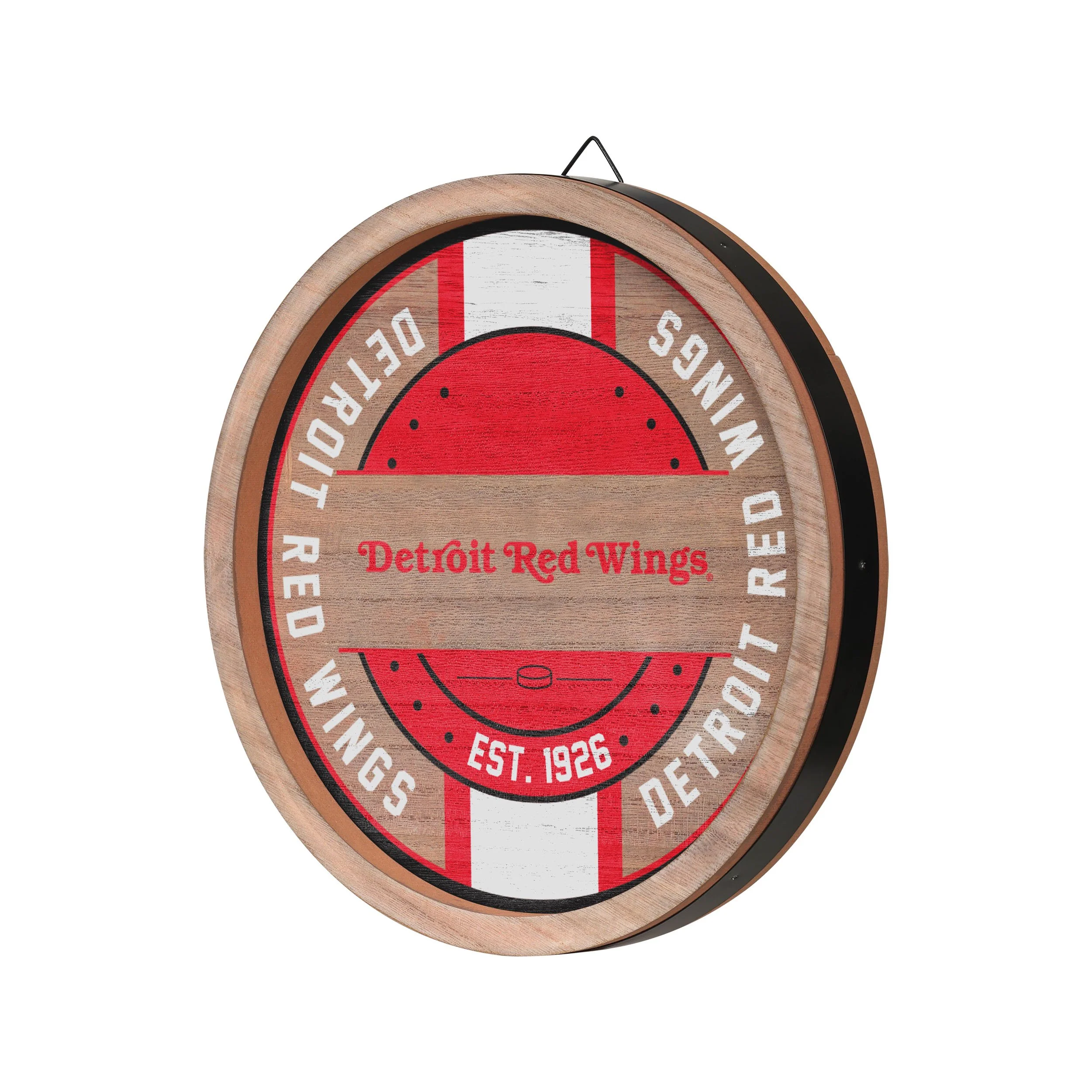 Detriot Red Wings NHL Wooden Barrel Sign - Image 2