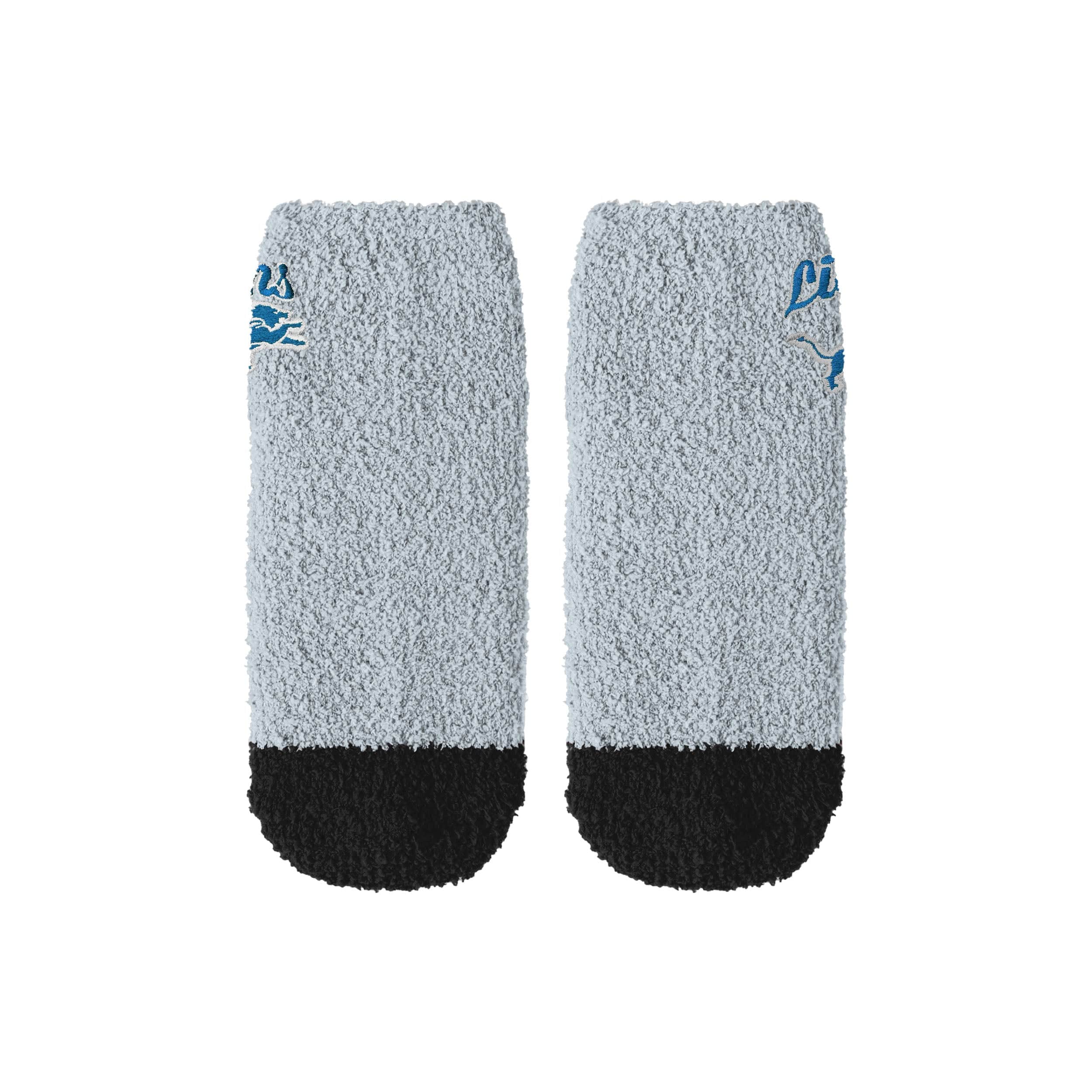 Detroit Lions NFL 2 Pack Womens Script Logo Fuzzy Ankle Socks - Image 4
