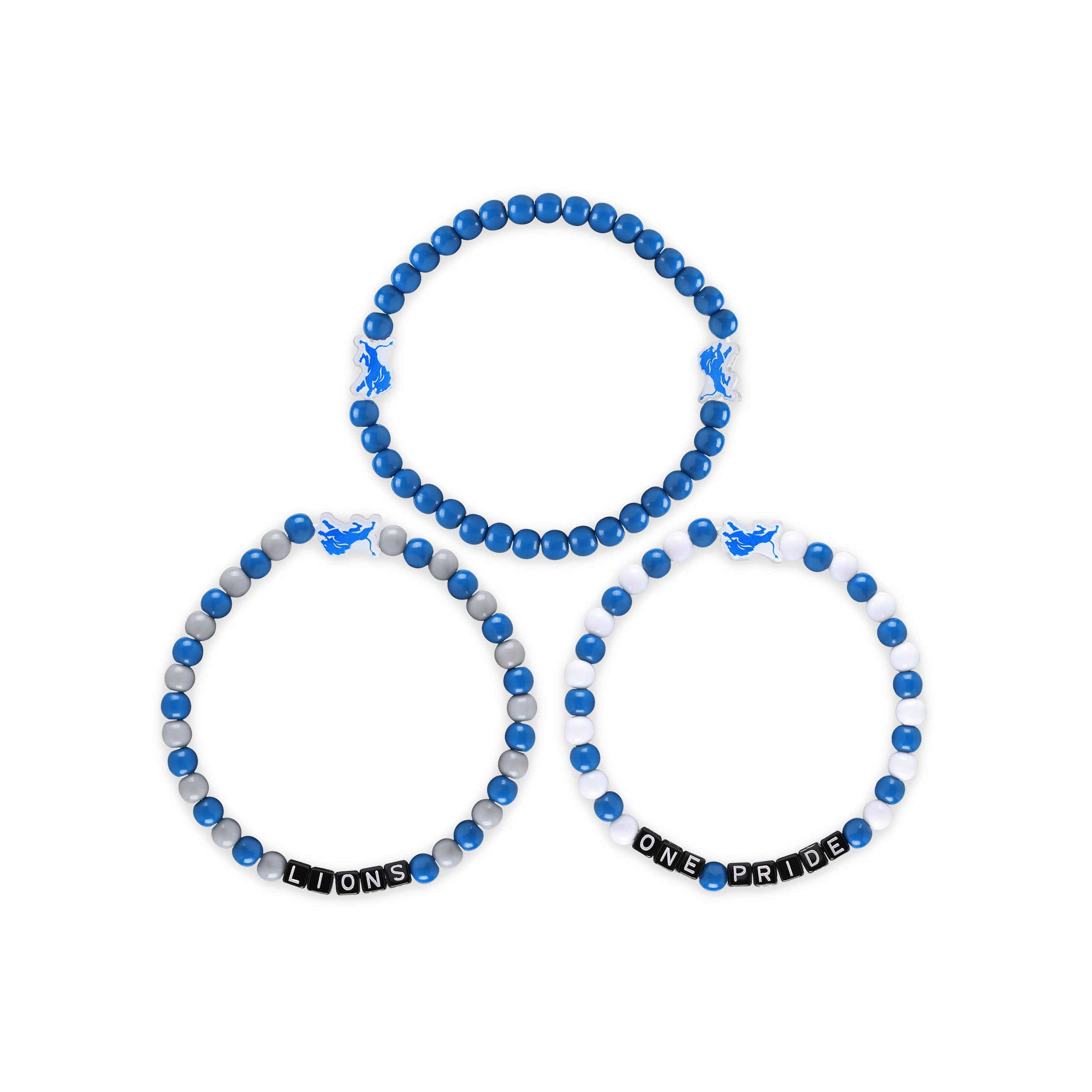 Detroit Lions NFL 3 Pack Beaded Friendship Bracelet - Image 3