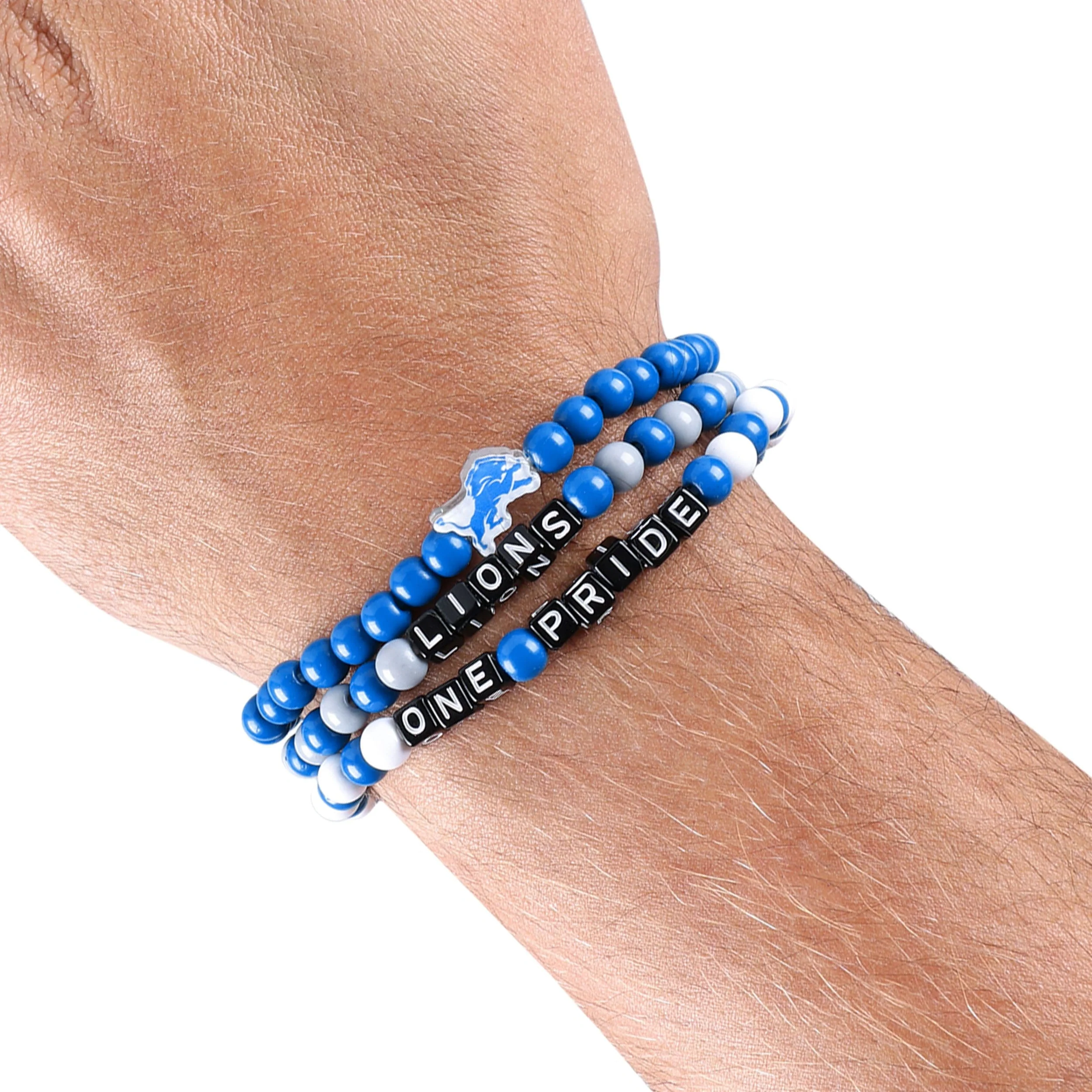 Detroit Lions NFL 3 Pack Beaded Friendship Bracelet - Image 4