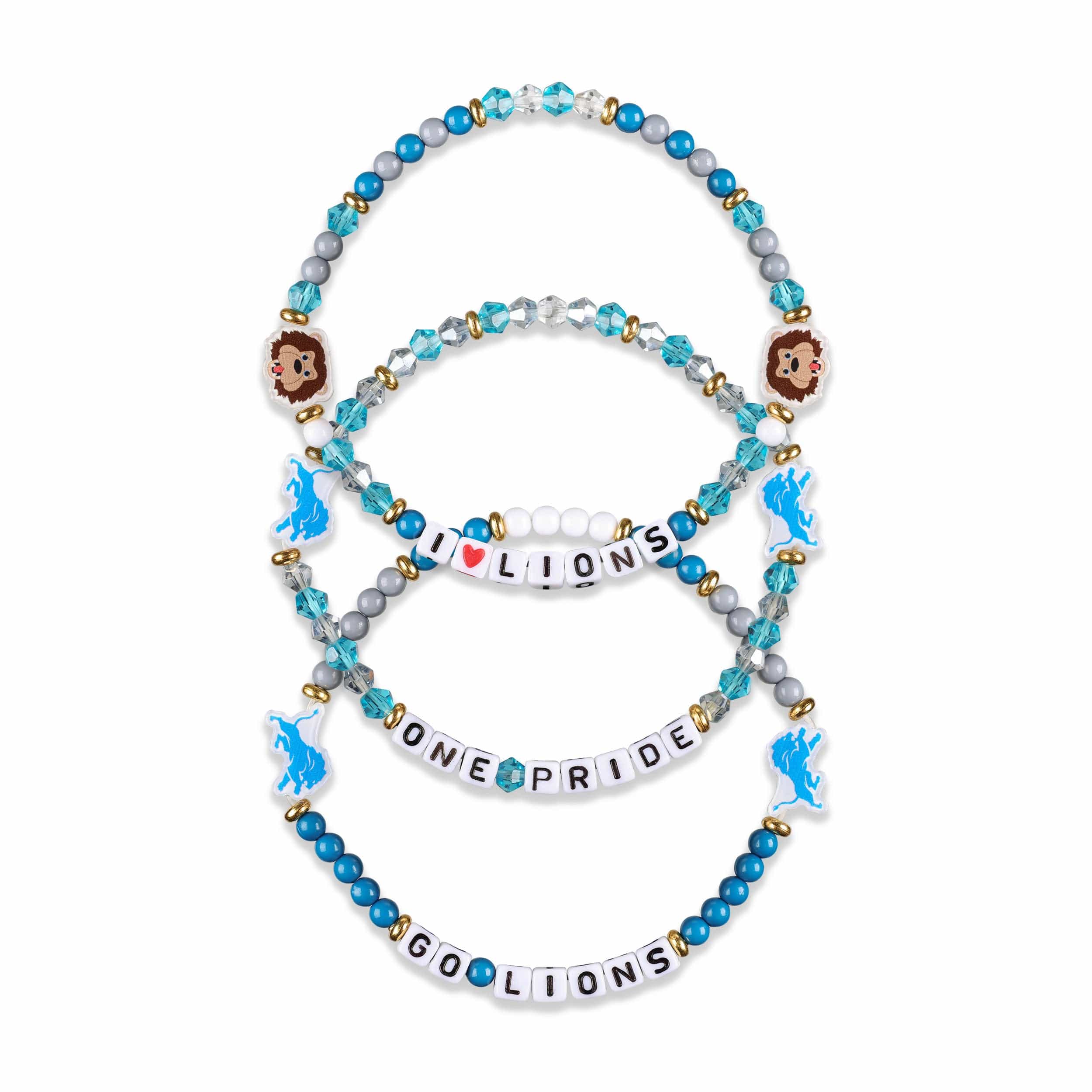 Detroit Lions NFL 3 Pack Friendship Bracelet