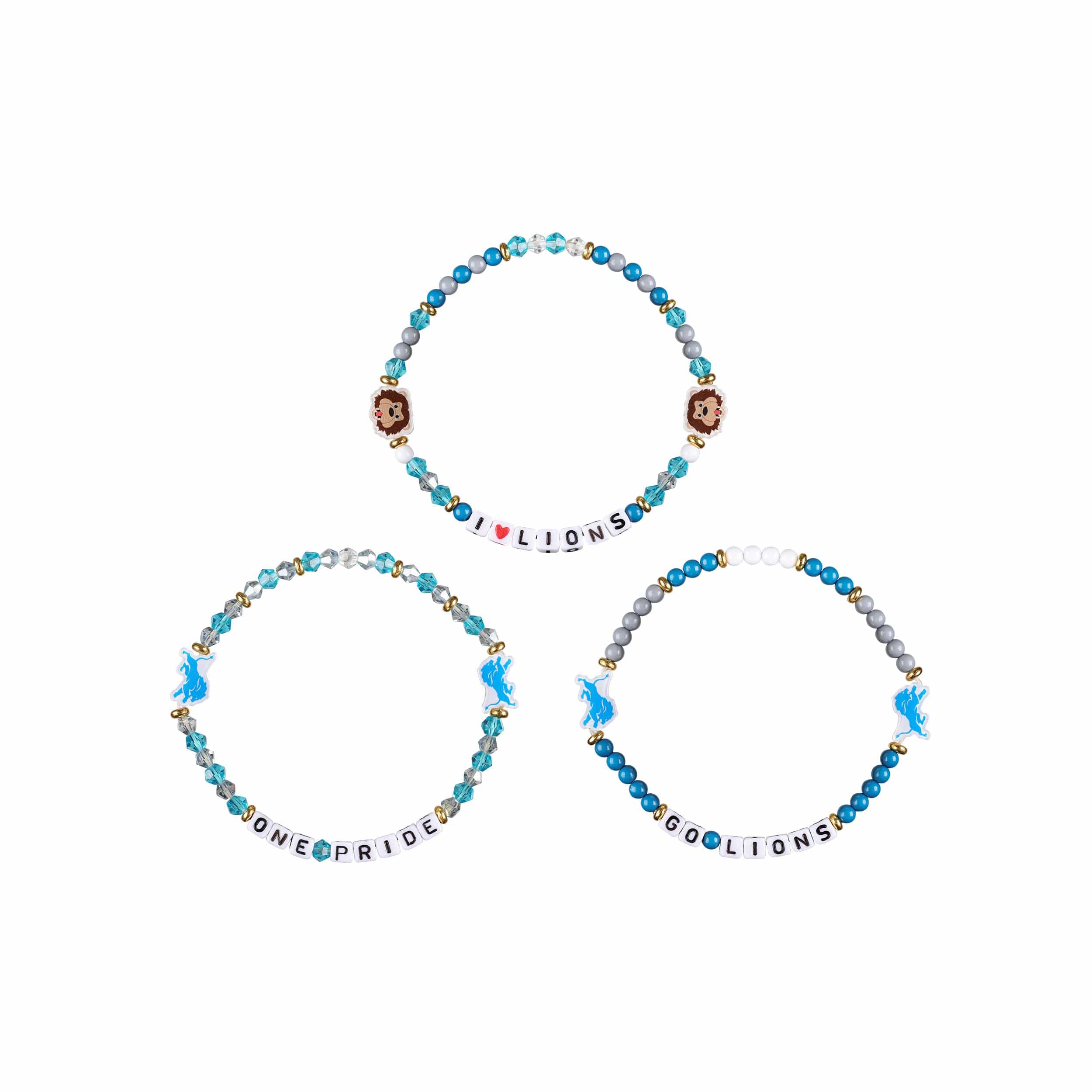 Detroit Lions NFL 3 Pack Friendship Bracelet - Image 3