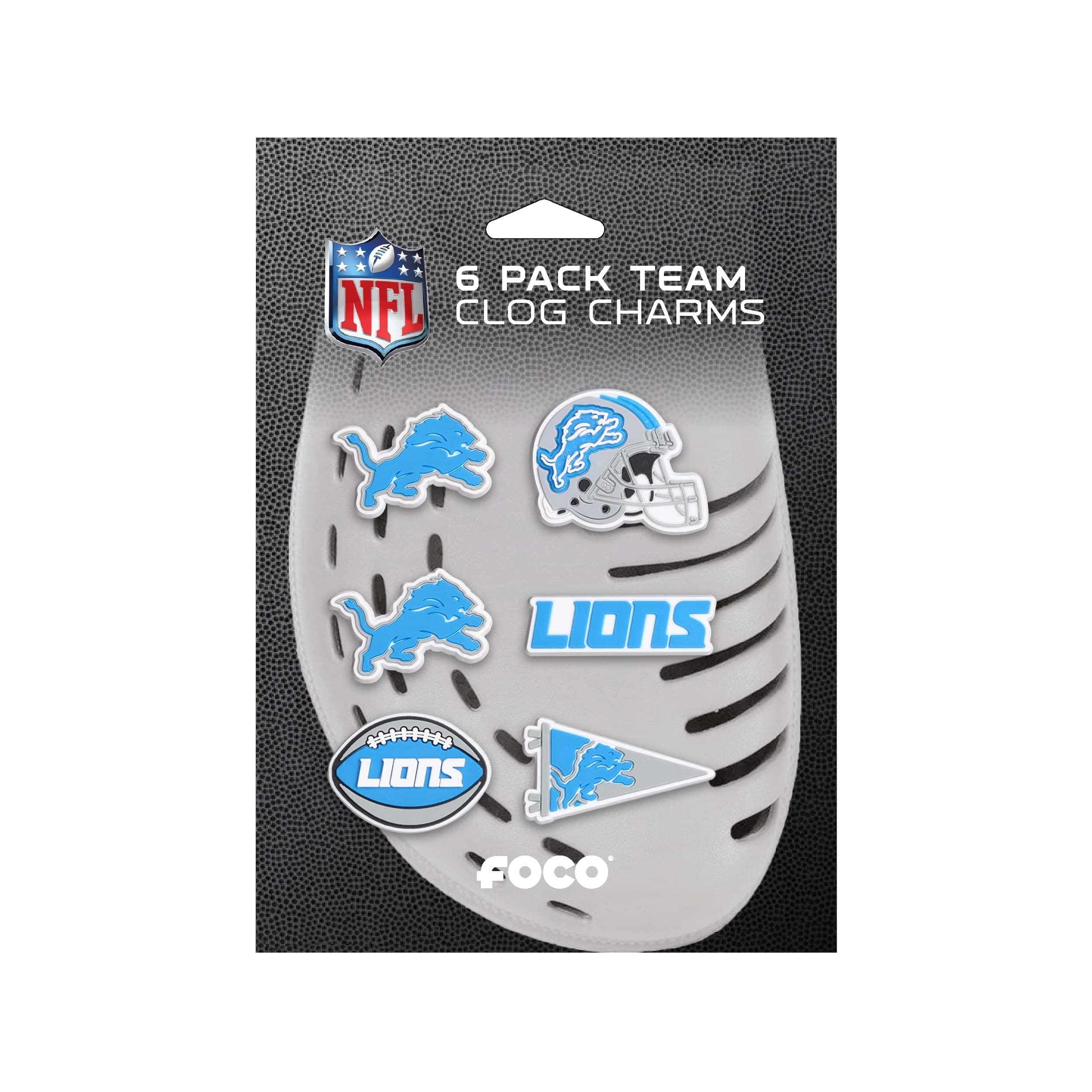 Detroit Lions NFL 6 Pack Team Clog Charms - Image 3