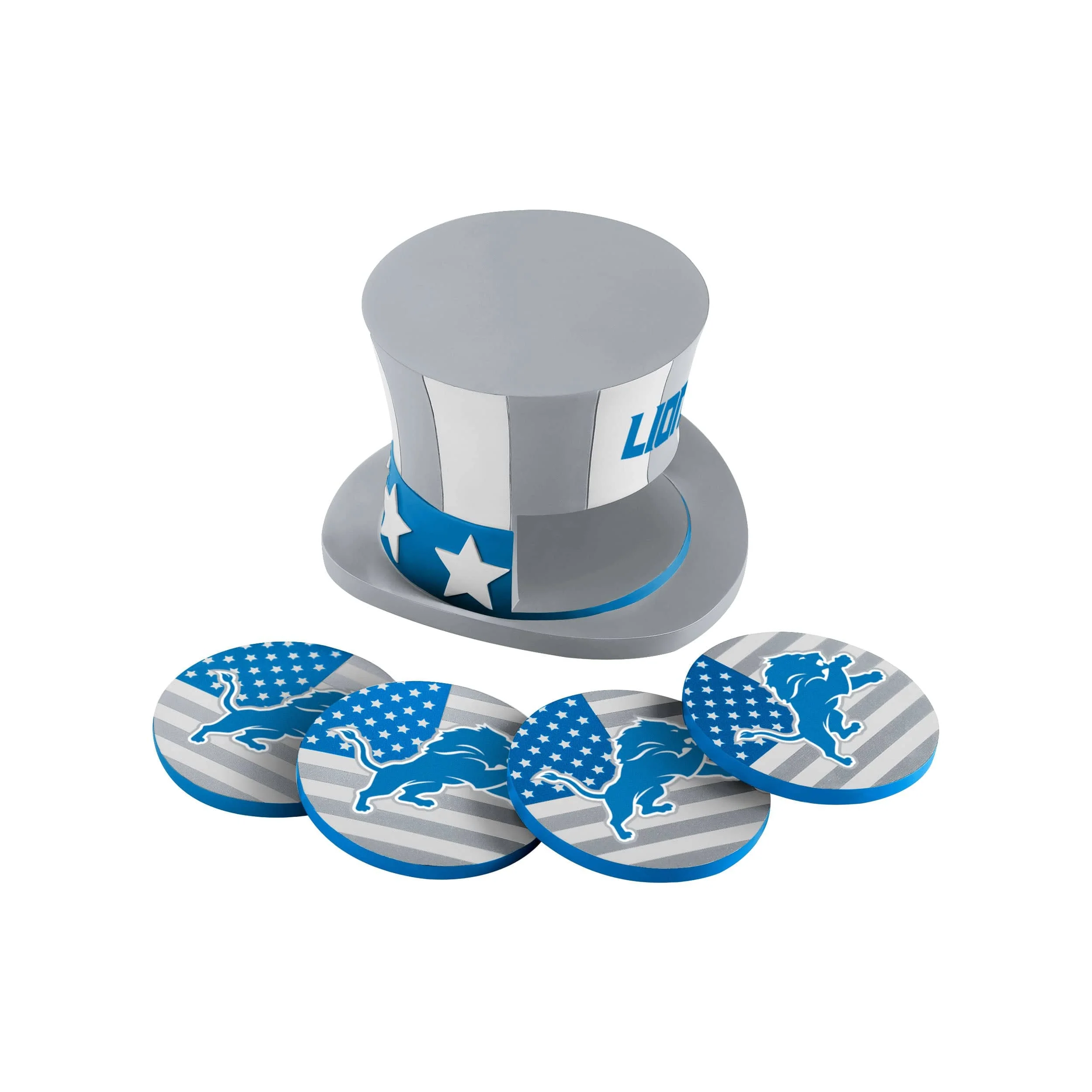 Detroit Lions NFL Americana Resin Coaster Set (PREORDER - SHIPS EARLY JUNE) - Image 3