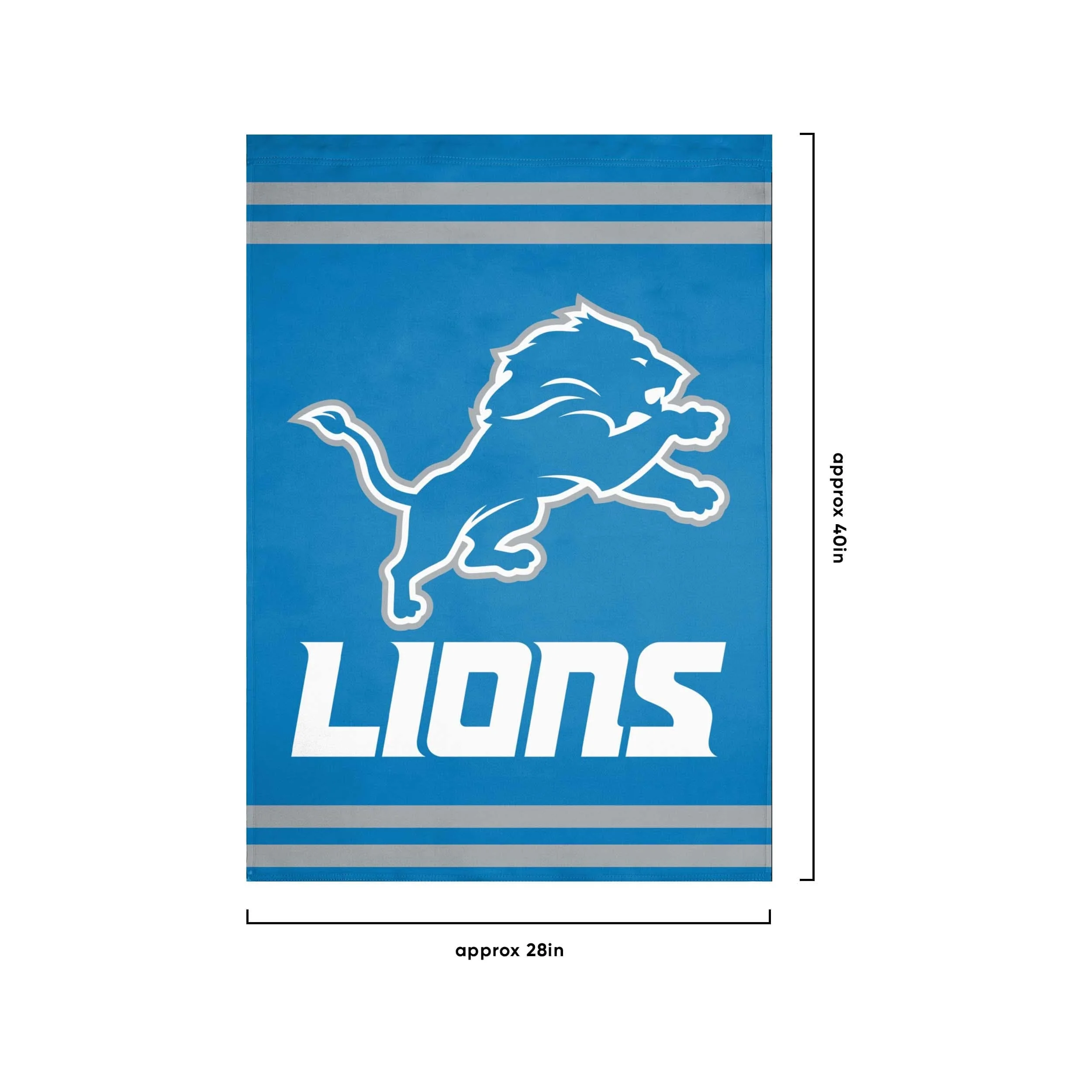 Detroit Lions NFL Big Logo Vertical Flag - Image 3