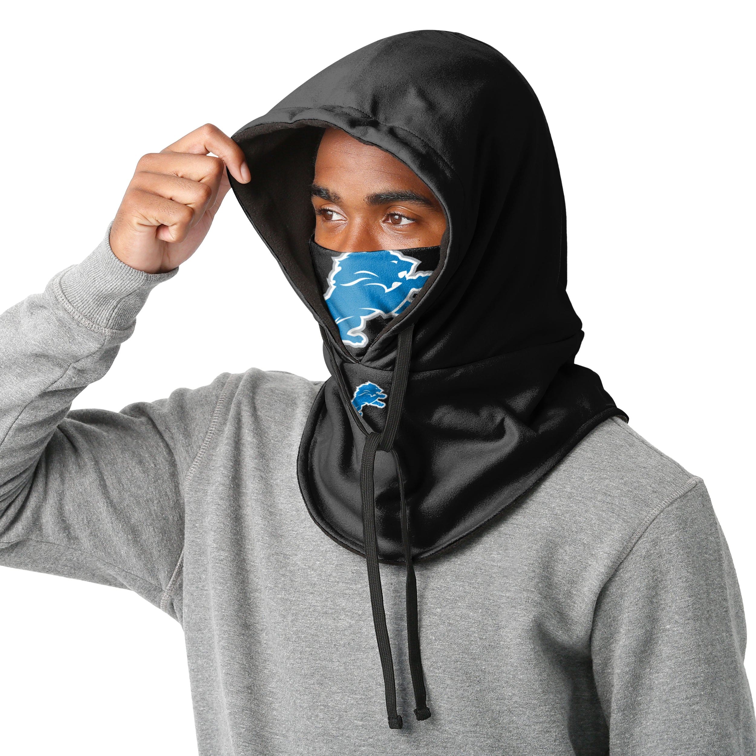 Detroit Lions NFL Black Drawstring Hooded Gaiter - Image 3