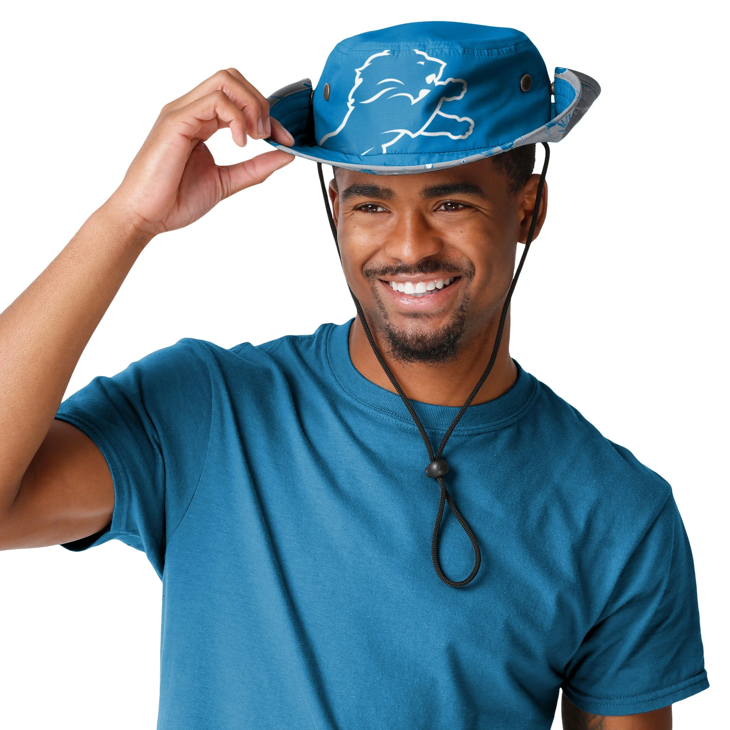 Detroit Lions NFL Cropped Big Logo Hybrid Boonie Hat - Image 3